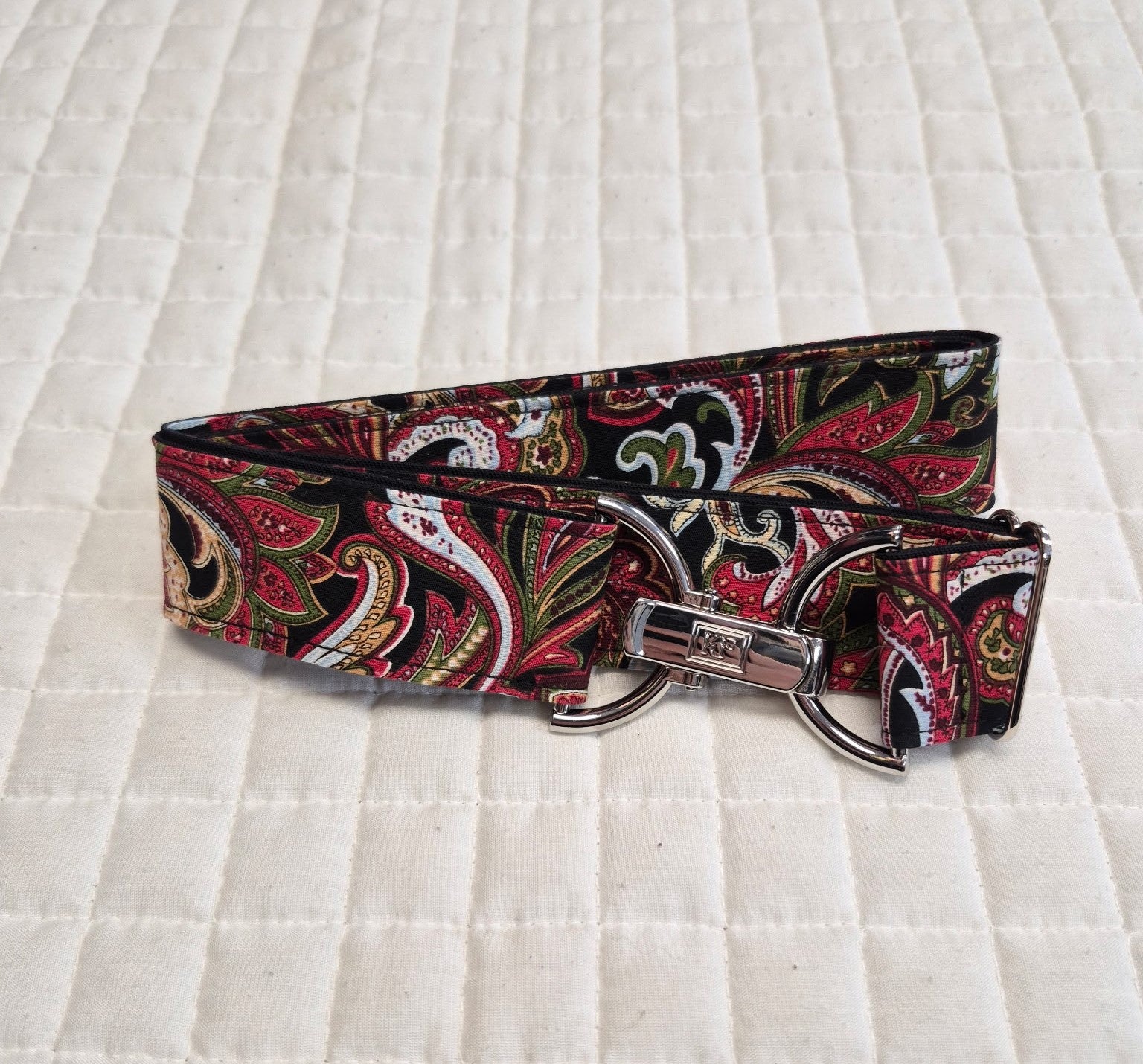 KF Clothing Red Paisley Ribbon Belt 1.5"