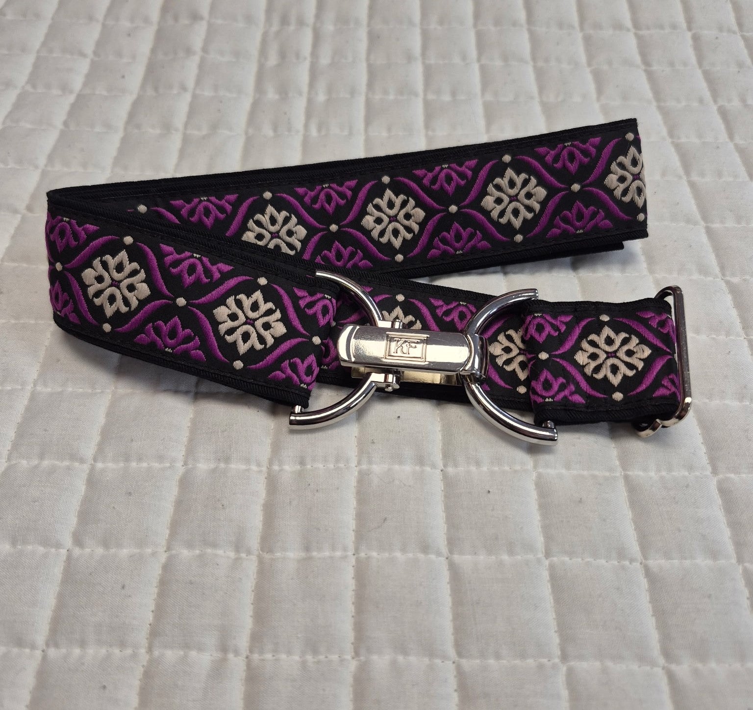 KF Clothing Black / Purple Ribbon Belt 1.5"