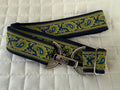 KF Clothing Navy Yellow Paisley Ribbon Belt 1.5"
