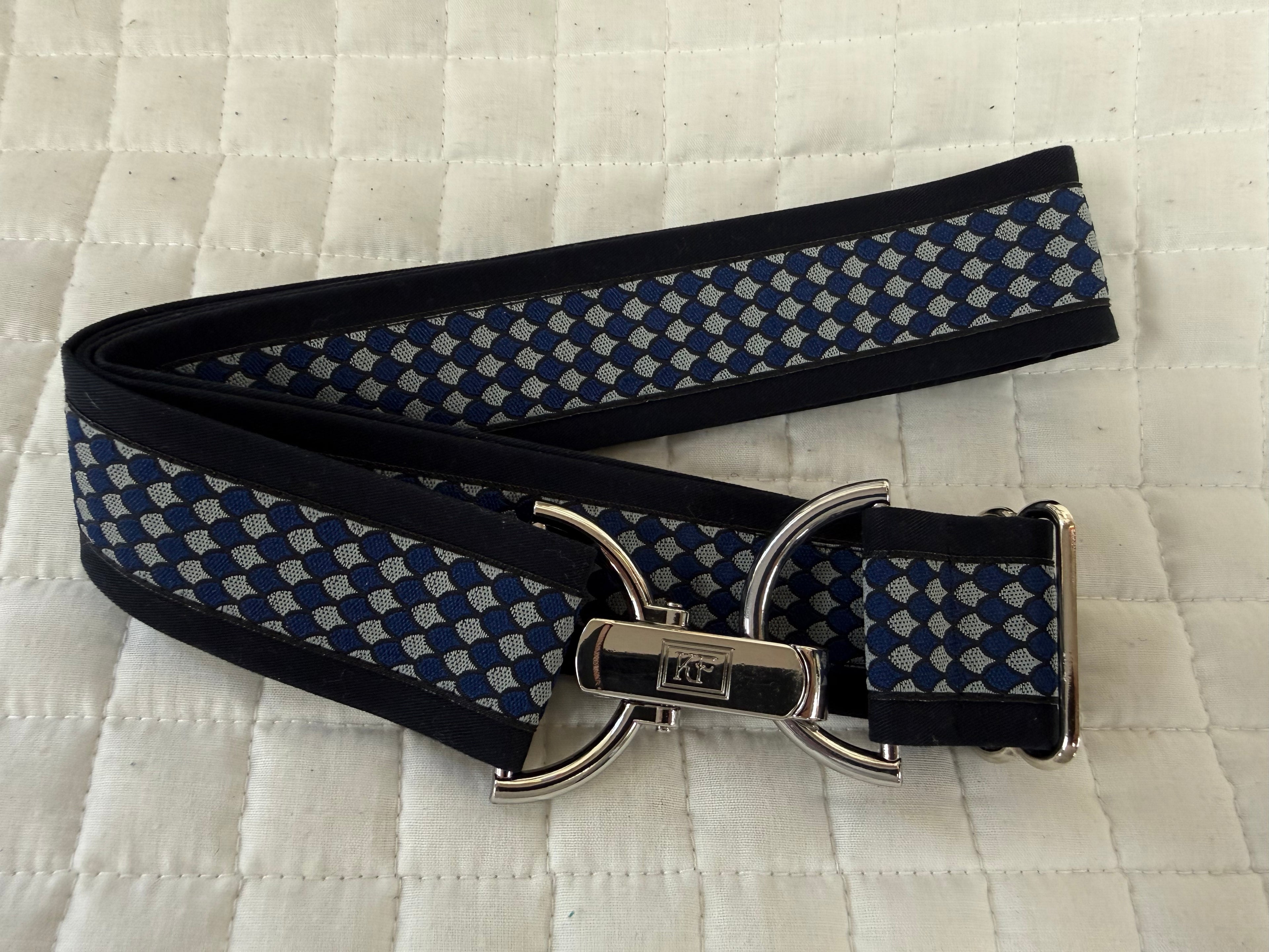 KF Clothing Navy Teardrop Ribbon Belt 1.5"