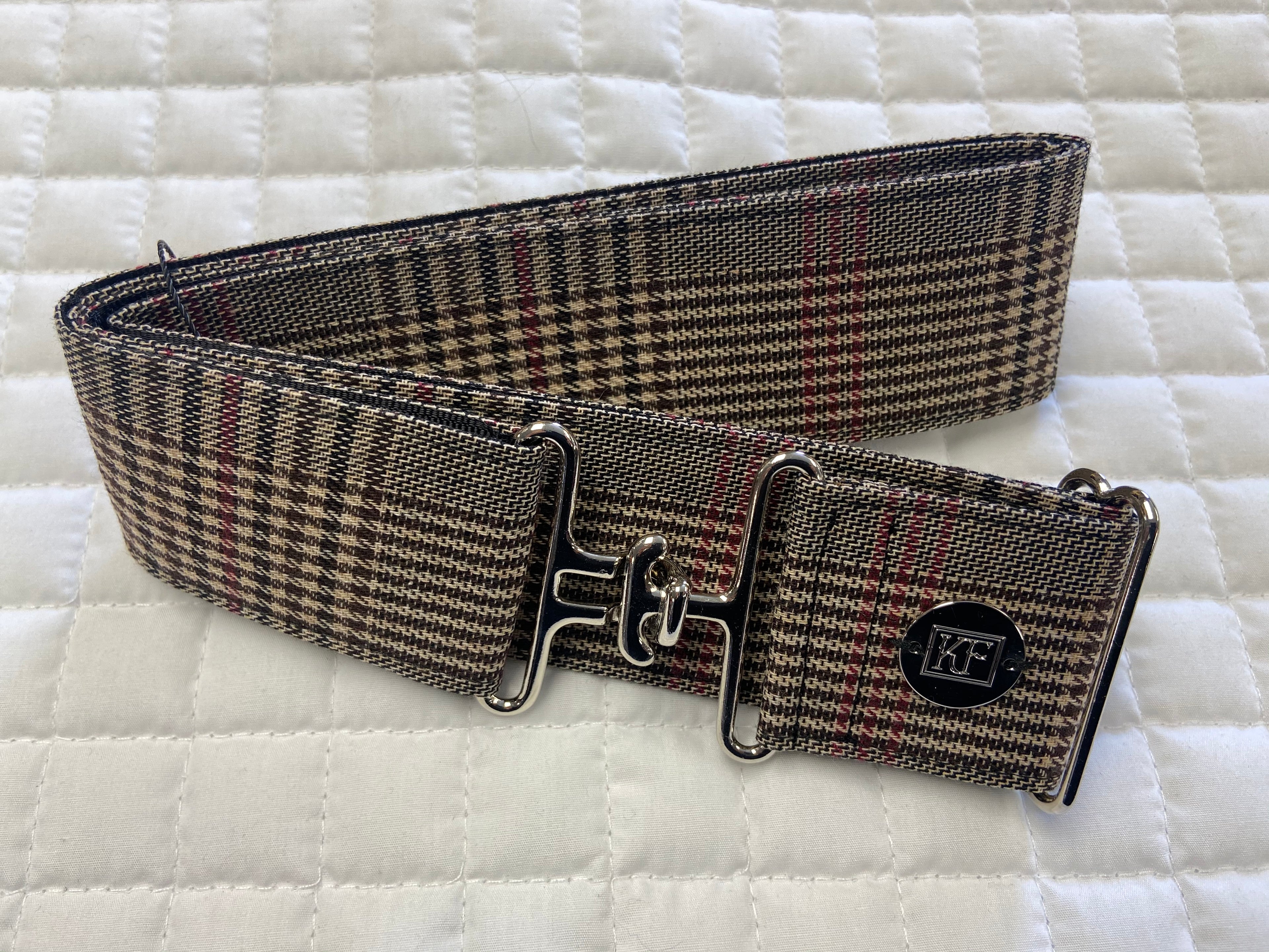 KF Clothing Black Houndstooth Ribbon Belt 1.5"