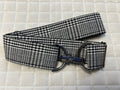 KF Clothing Black and White Plaid Ribbon Belt 1.5"