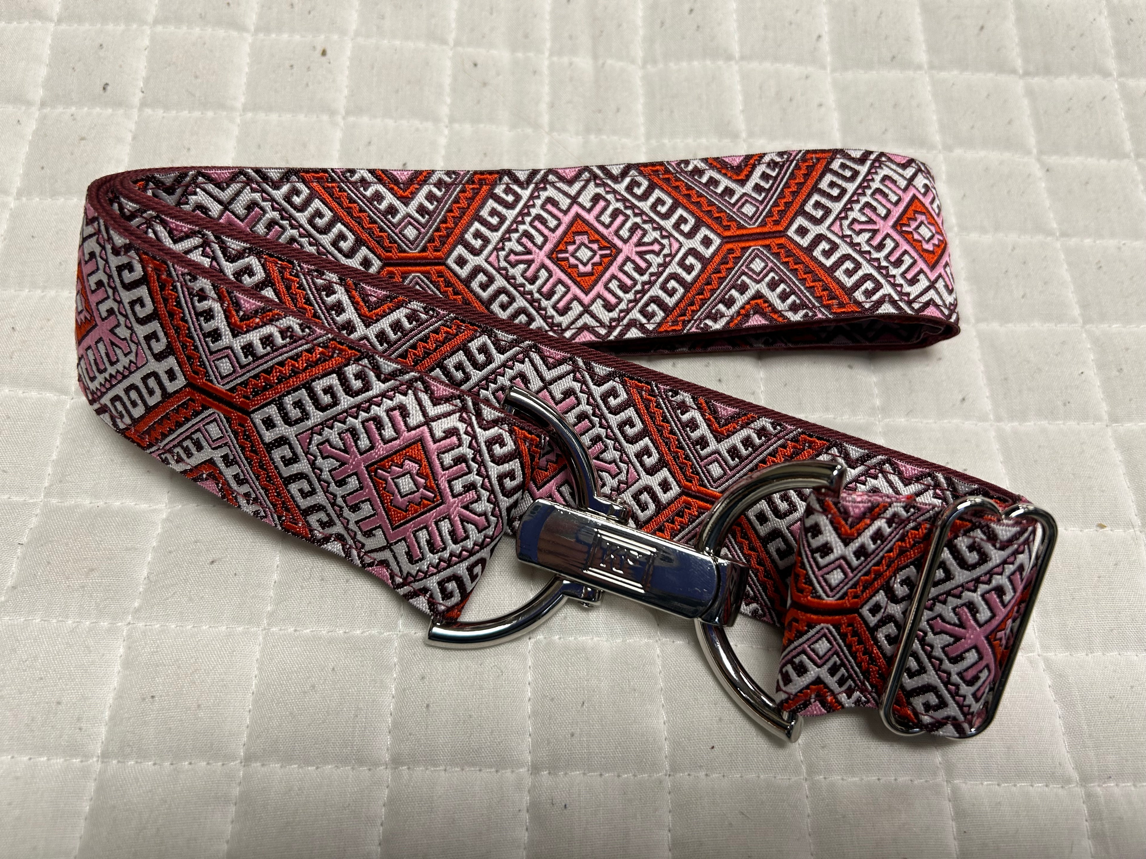KF Clothing Pink Aztec Ribbon Belt 1.5"