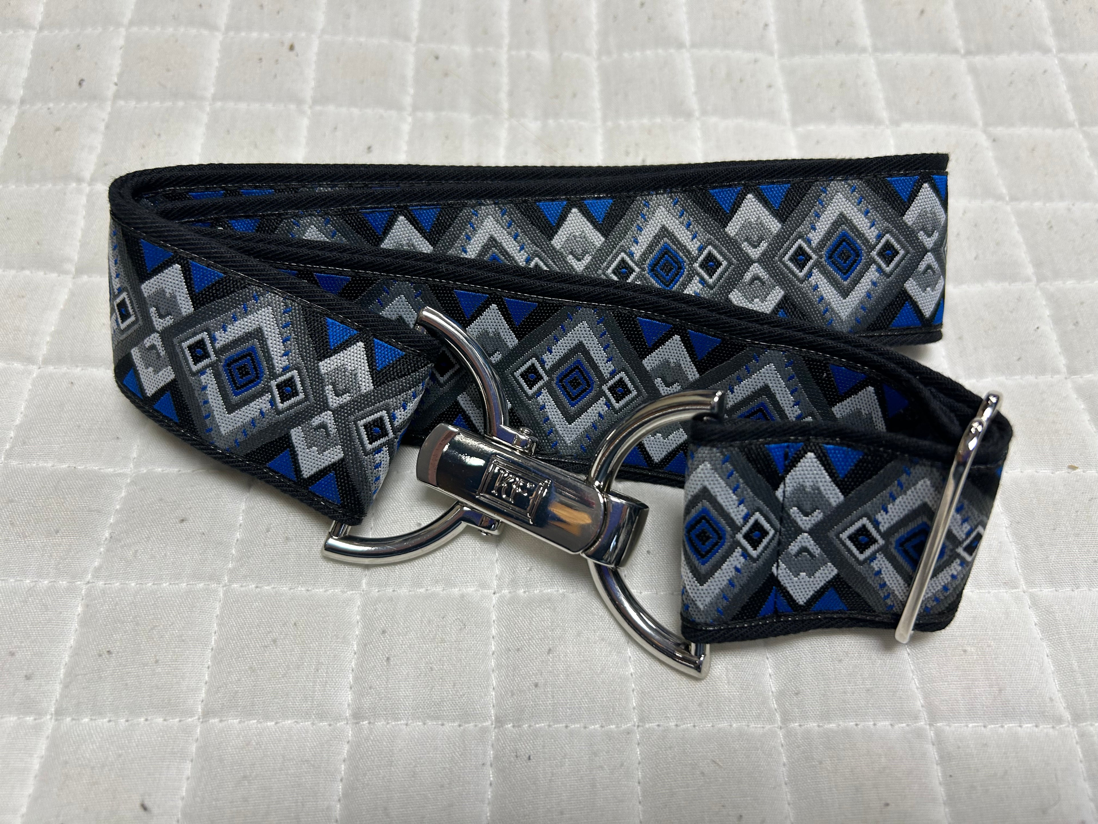 KF Clothing Blue Diamond Ribbon Belt 1.5"
