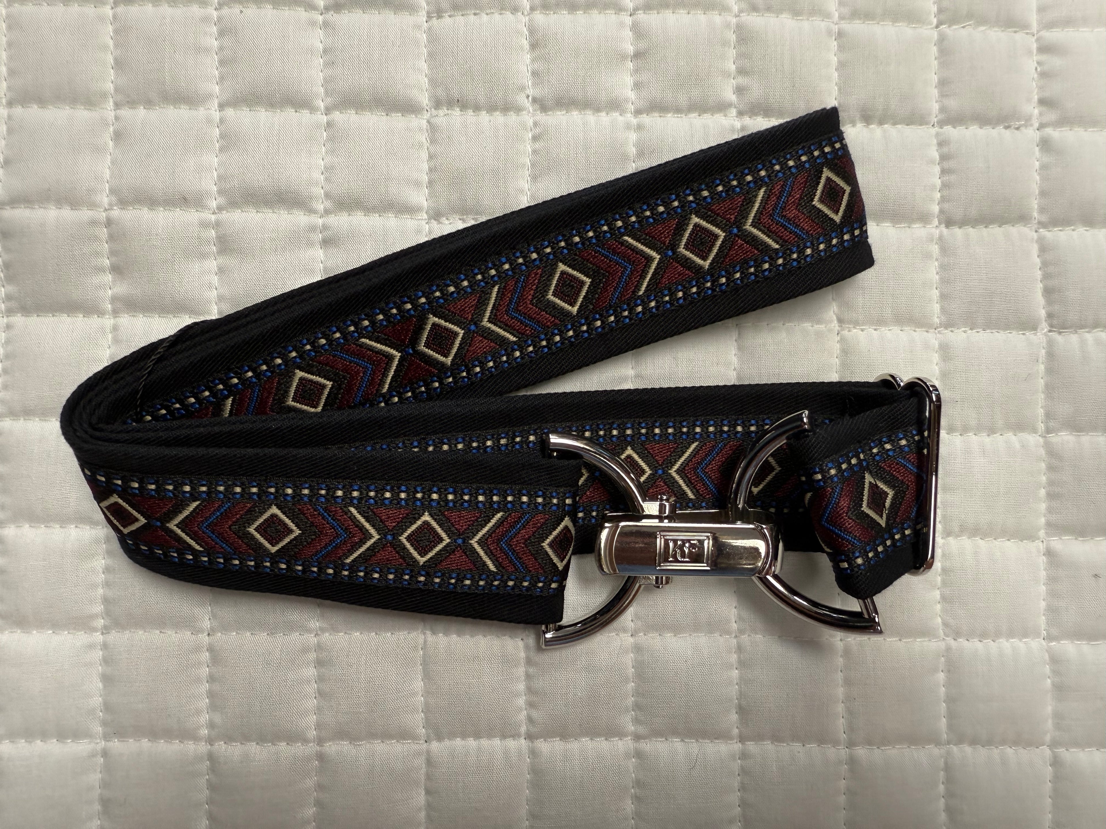 KF Clothing Black and Burgundy Ribbon Belt 1.5"