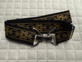 KF Clothing Black Fleur de Lis Ribbon Belt 1.5"