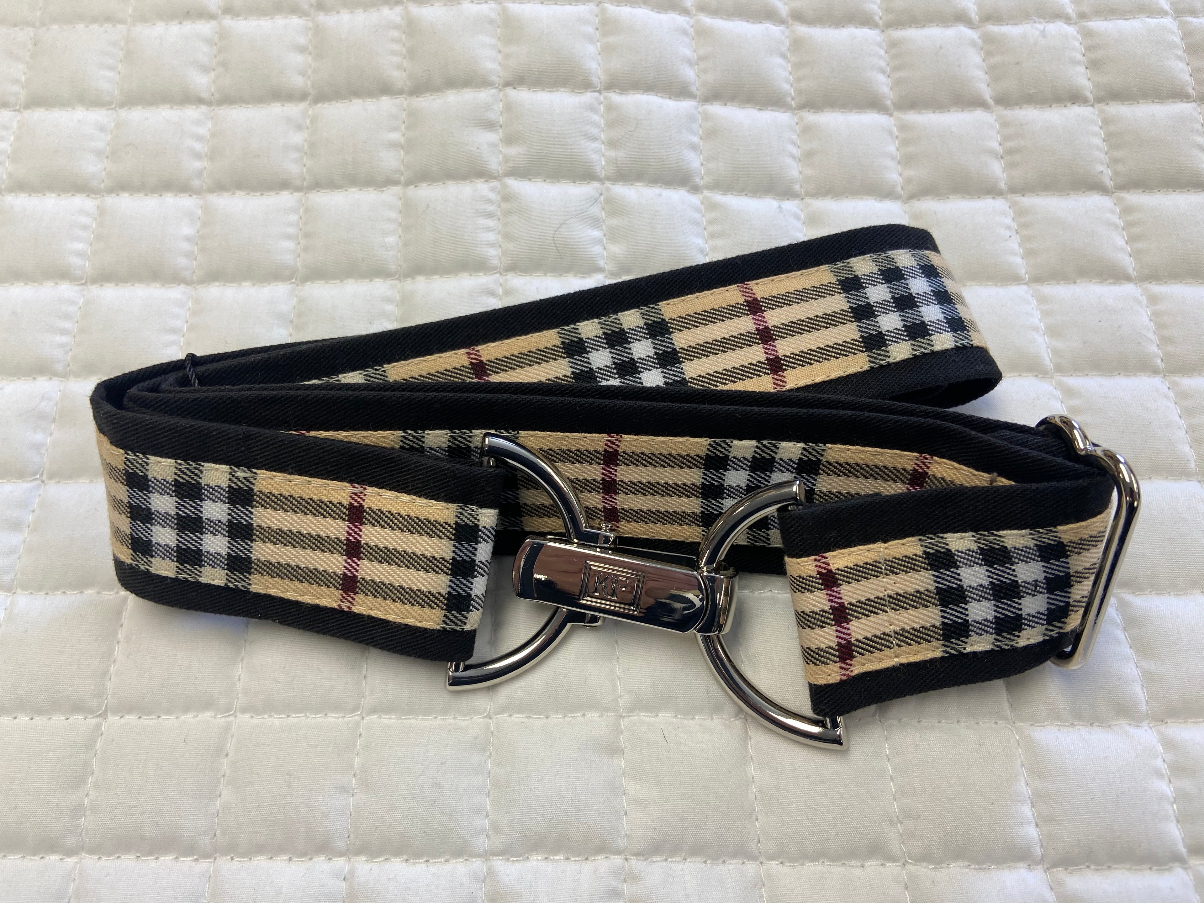 KF Clothing Tan / Red Plaid Ribbon Belt 1.5"