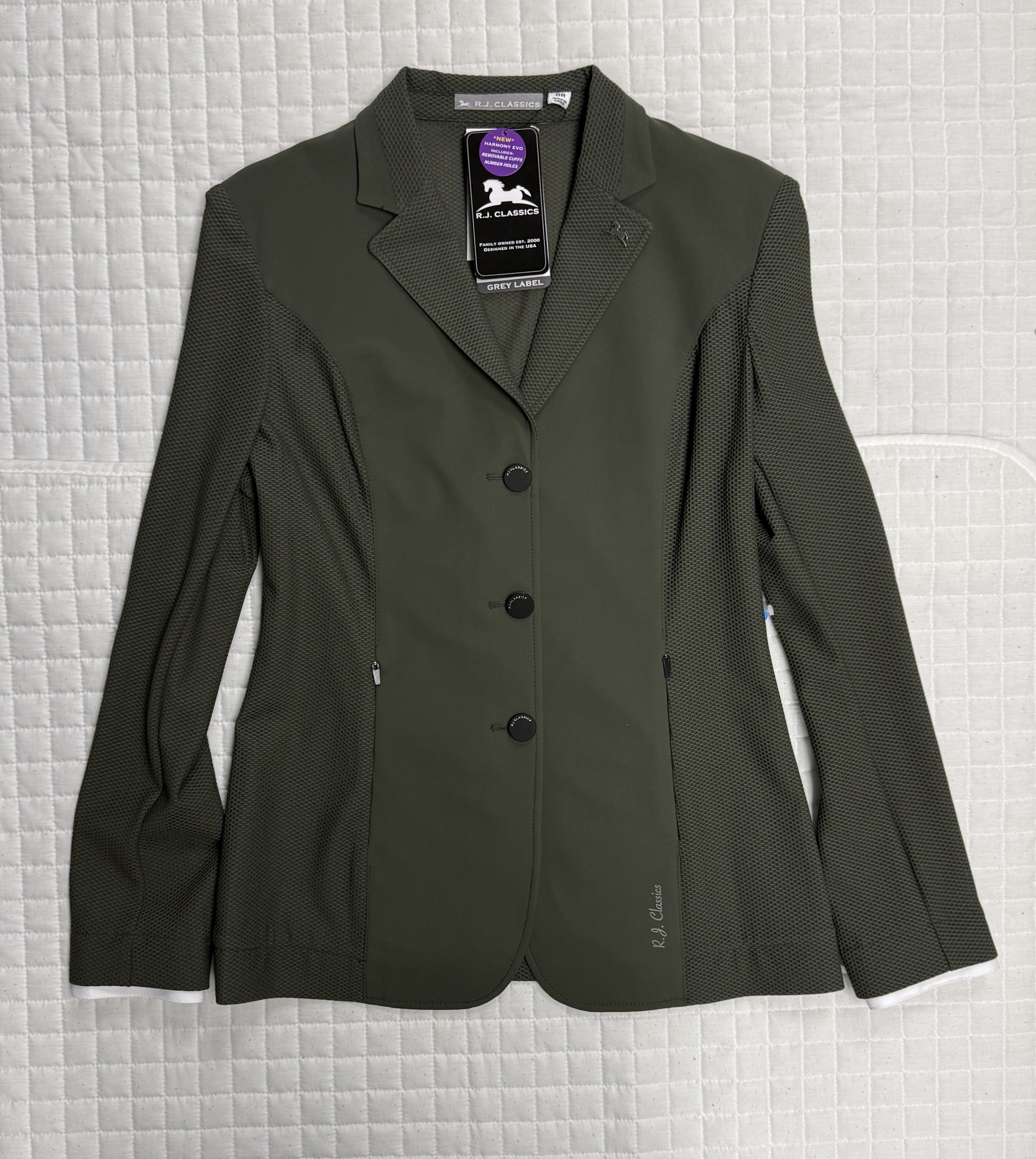Ladies RJ Classics Harmony Evo Khaki Olive Green Mesh Show Jacket