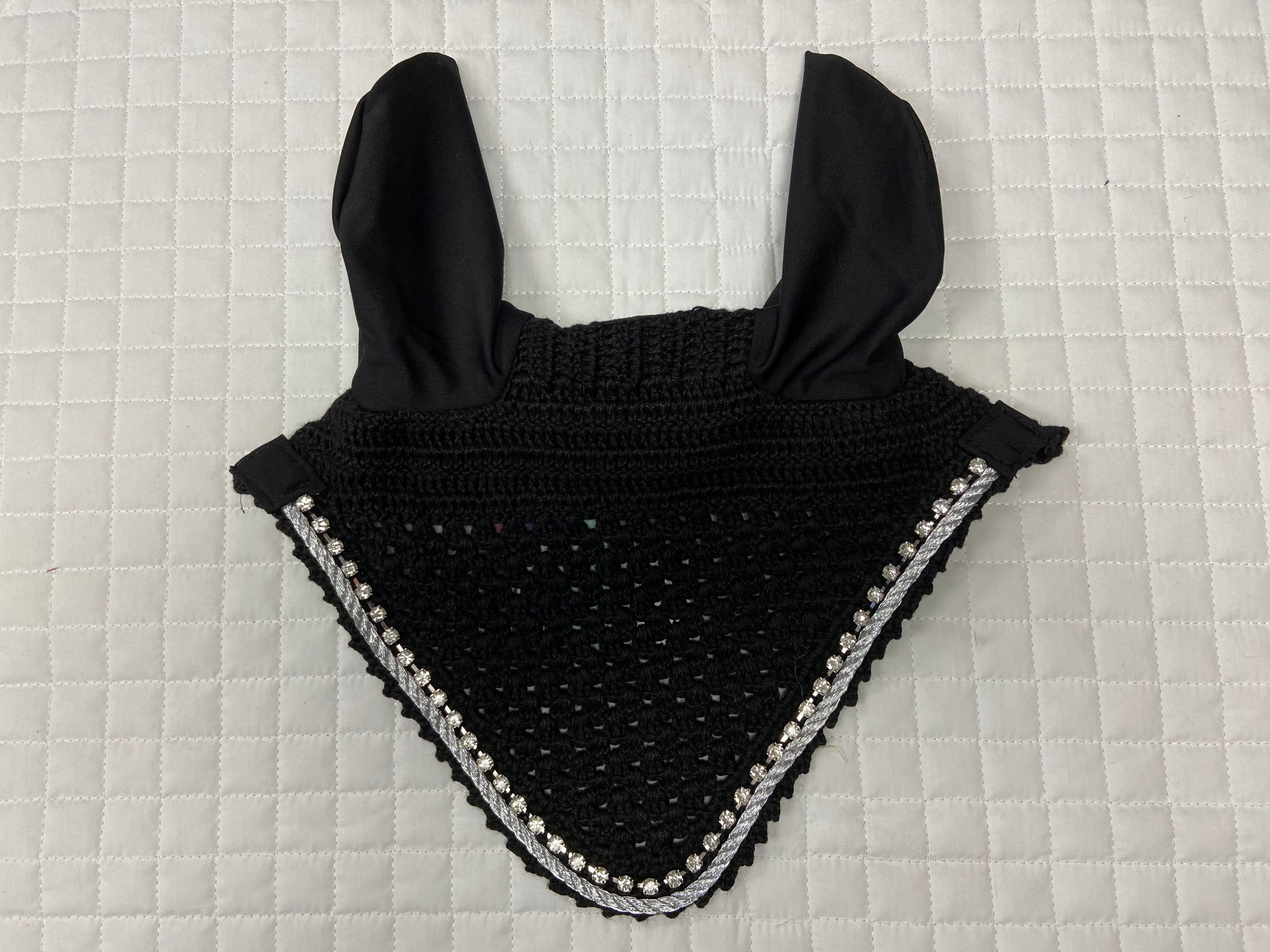 Equine Couture Fly Bonnet w Crystals Horse and Pony