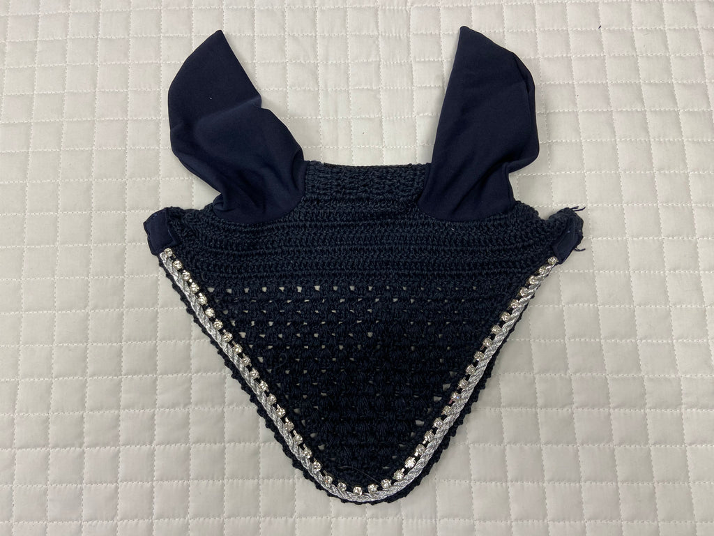 Equine Couture Fly Bonnet w Crystals Horse and Pony