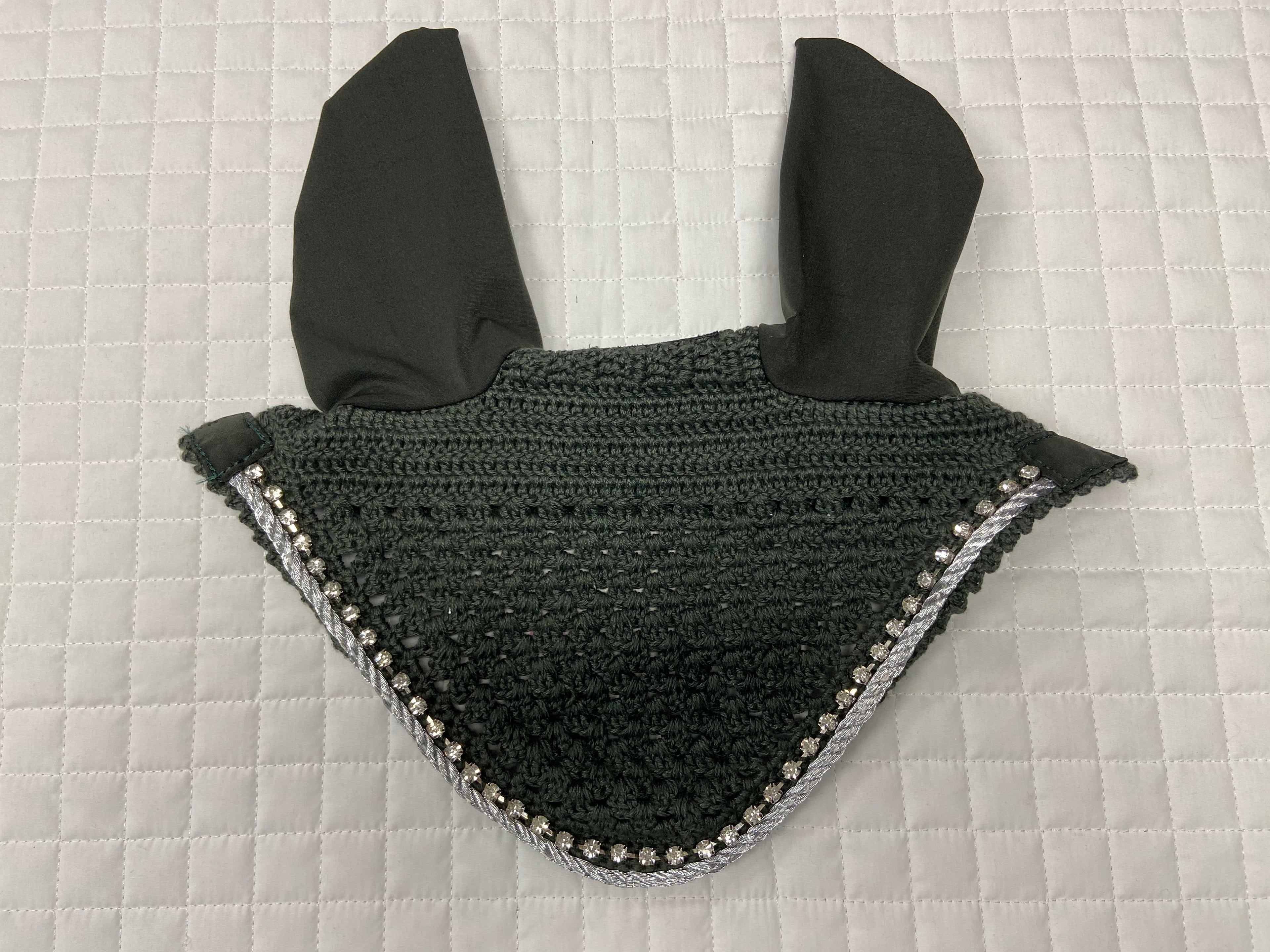 Equine Couture Fly Bonnet w Crystals Horse and Pony