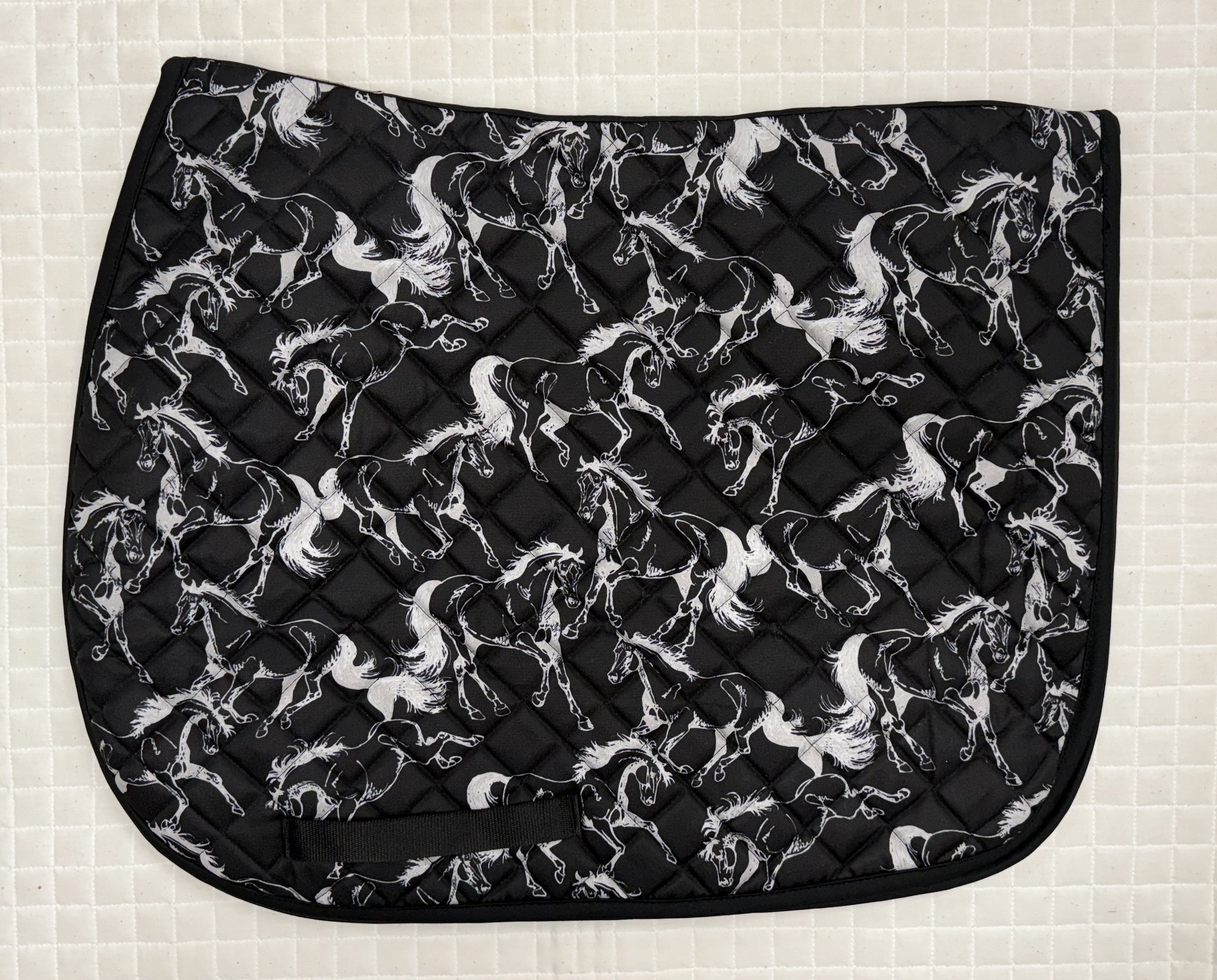 Equine Couture Black Horses Saddle Pad