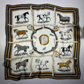 Horses In Blankets Medallion Satin Scarf