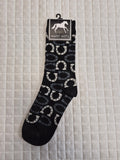 Ladies Lucky Horse Shoes Crew Socks