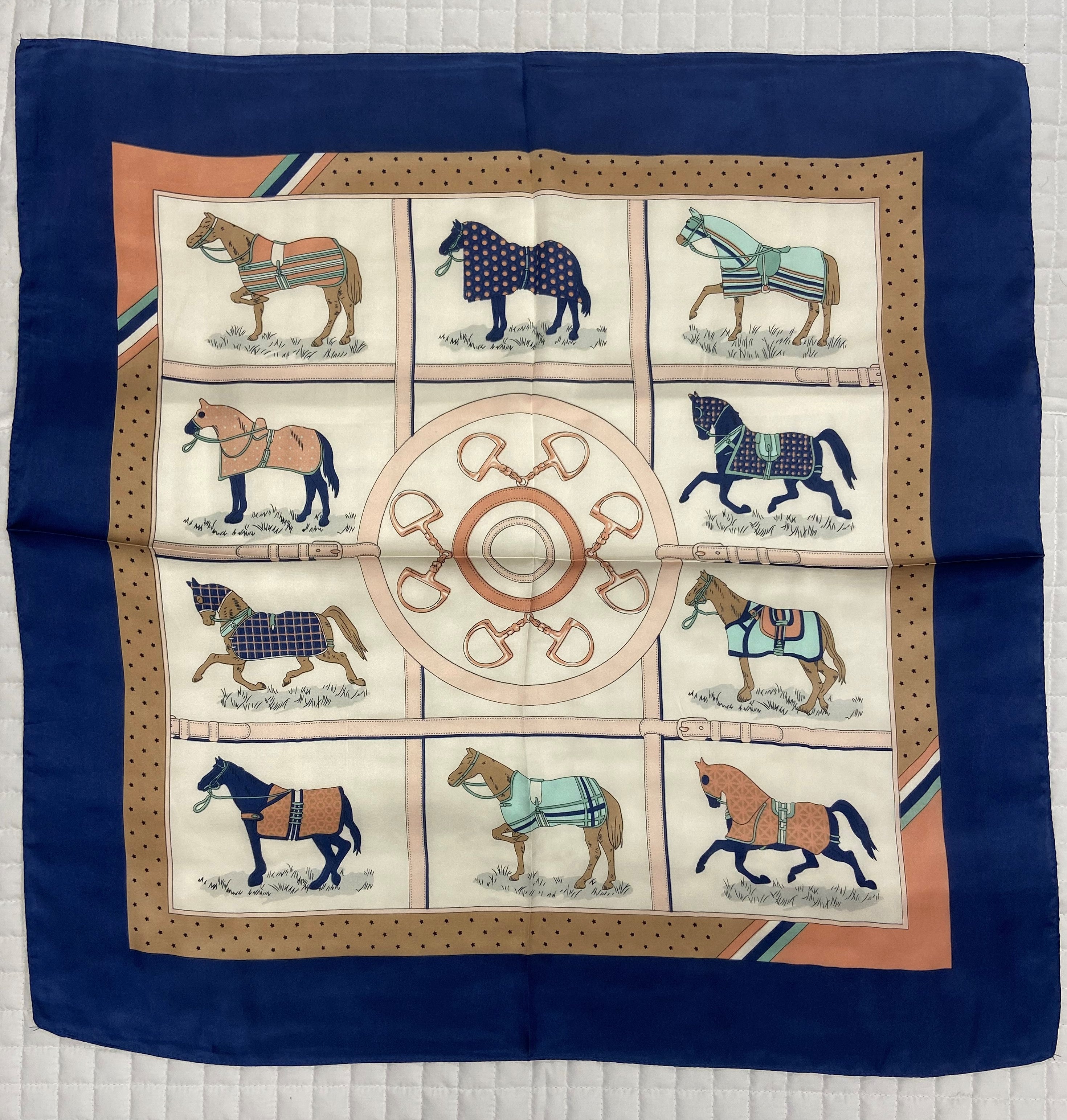 Horses In Blankets Satin Scarf