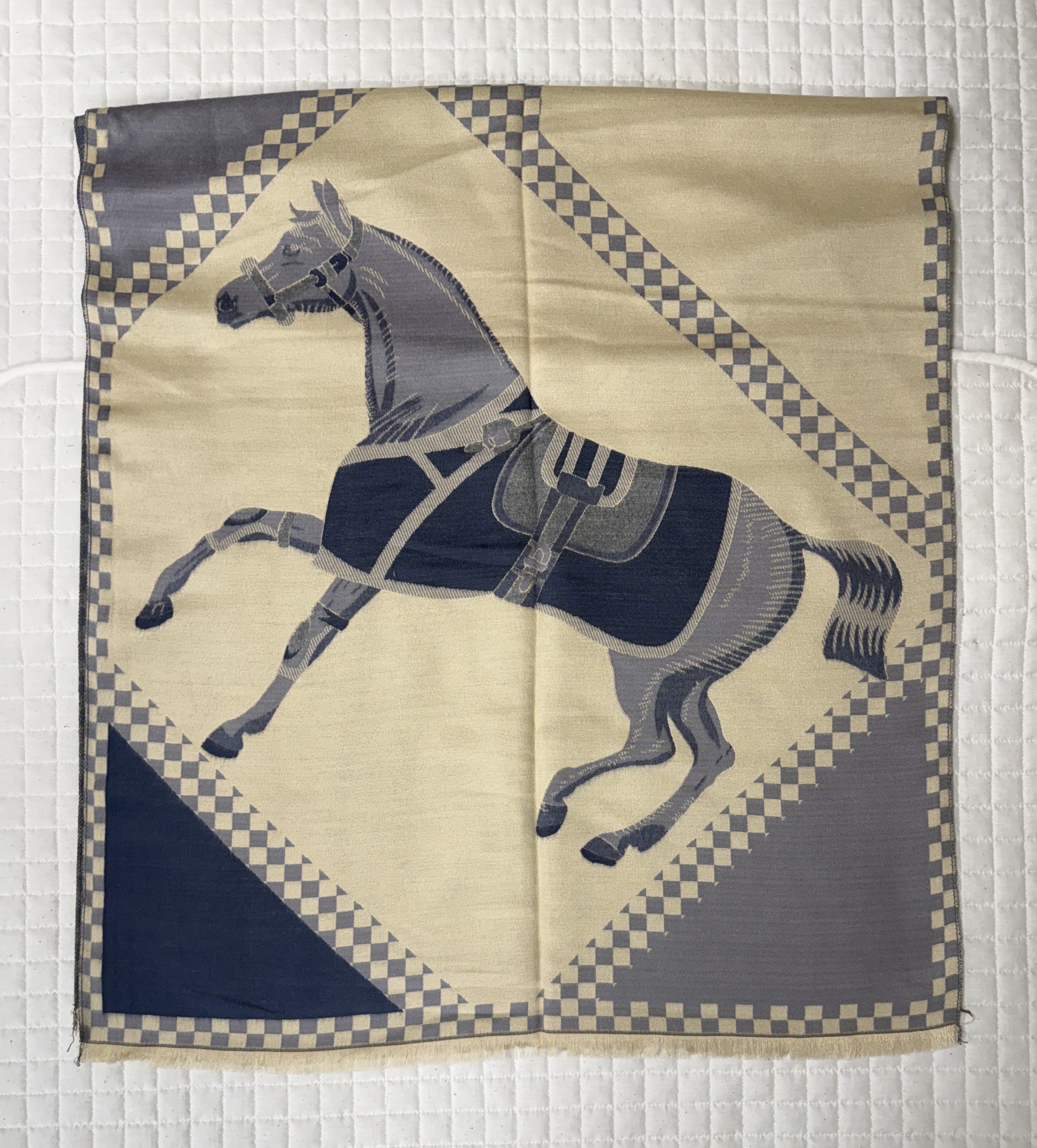 Horses in Blankets Acrylic Cashmere Scarf
