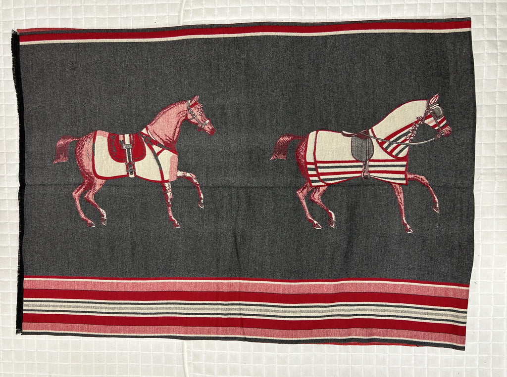 Horses in a Row Acrylic Cashmere Scarf