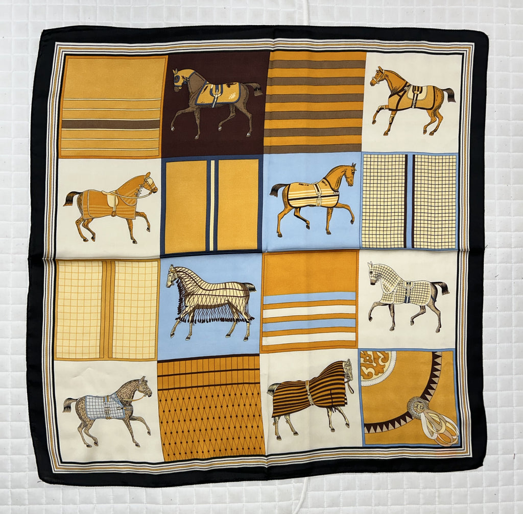 Horses In Blankets Silky Scarf