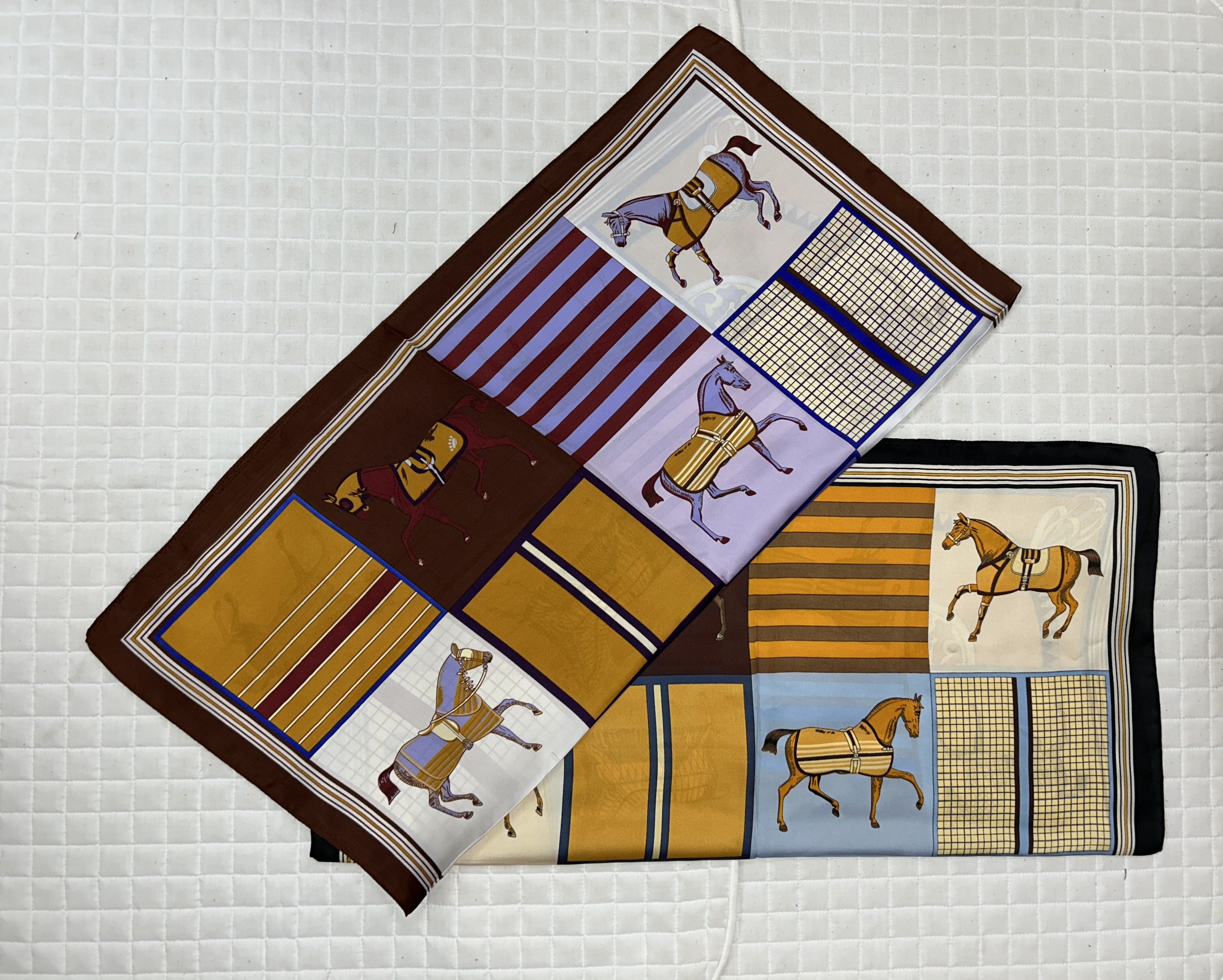 Horses In Blankets Silky Scarf