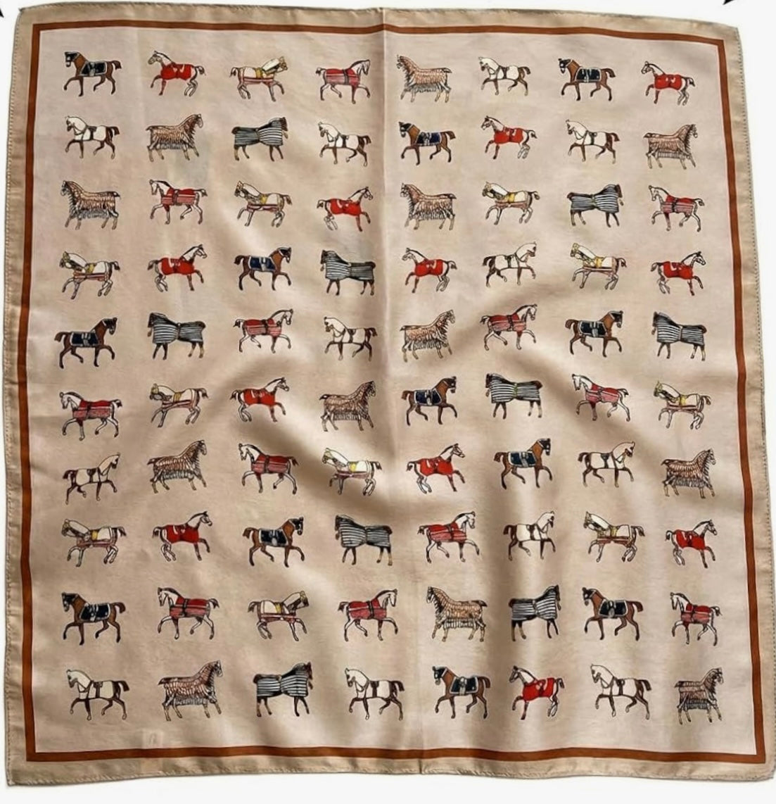 Horses Silk Satin Scarf