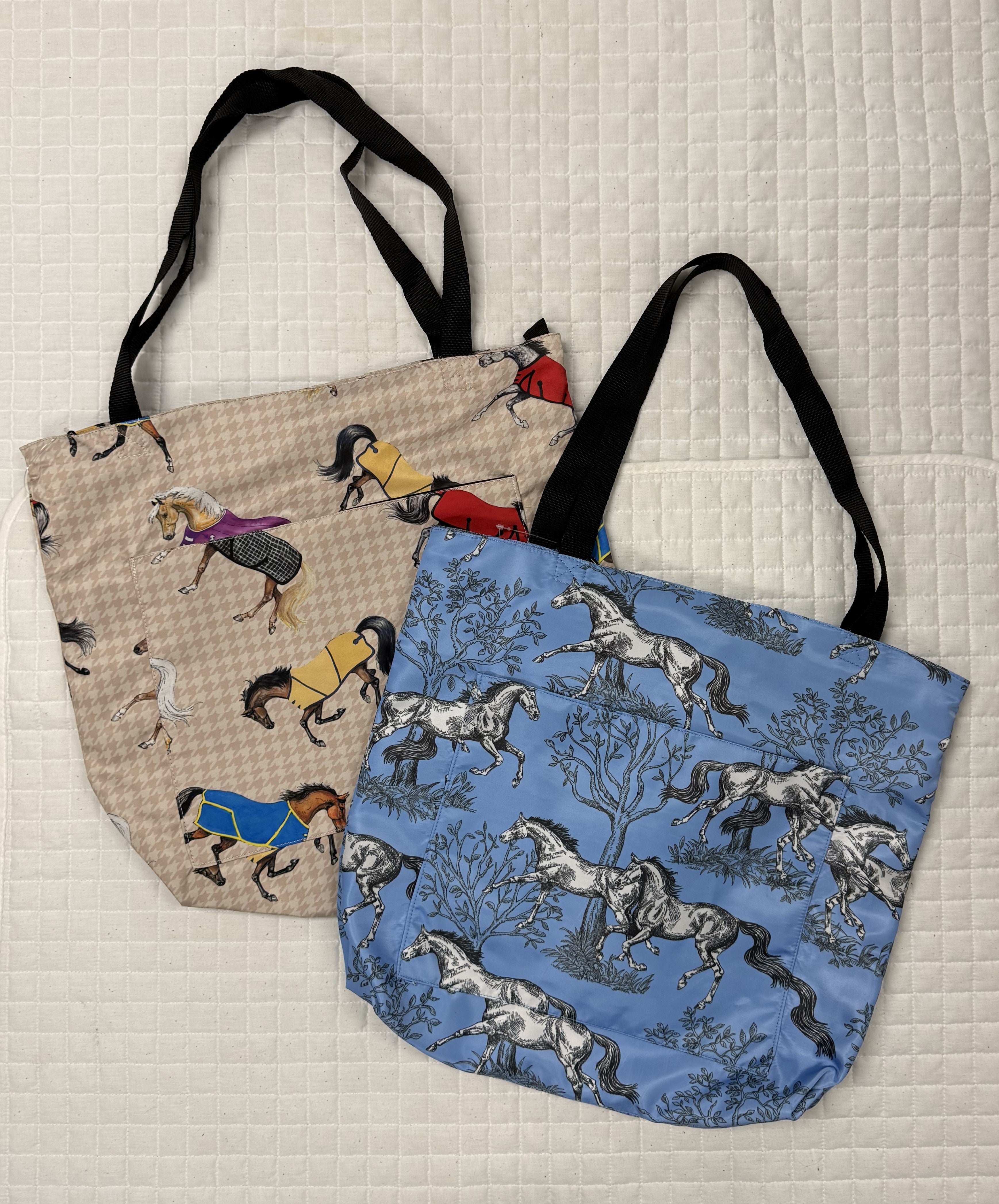 AWST Lila Equestrian Theme Patterned Totes