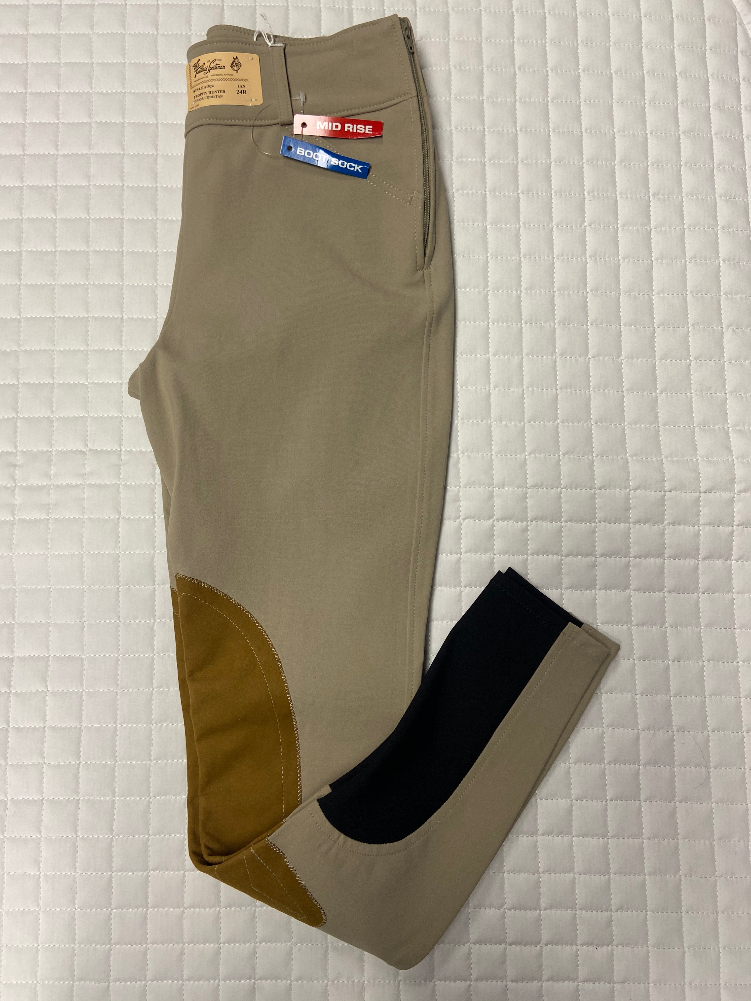 *SALE* Tailored Sportsman Tan MID RISE Ladies Breeches Sock Bottom