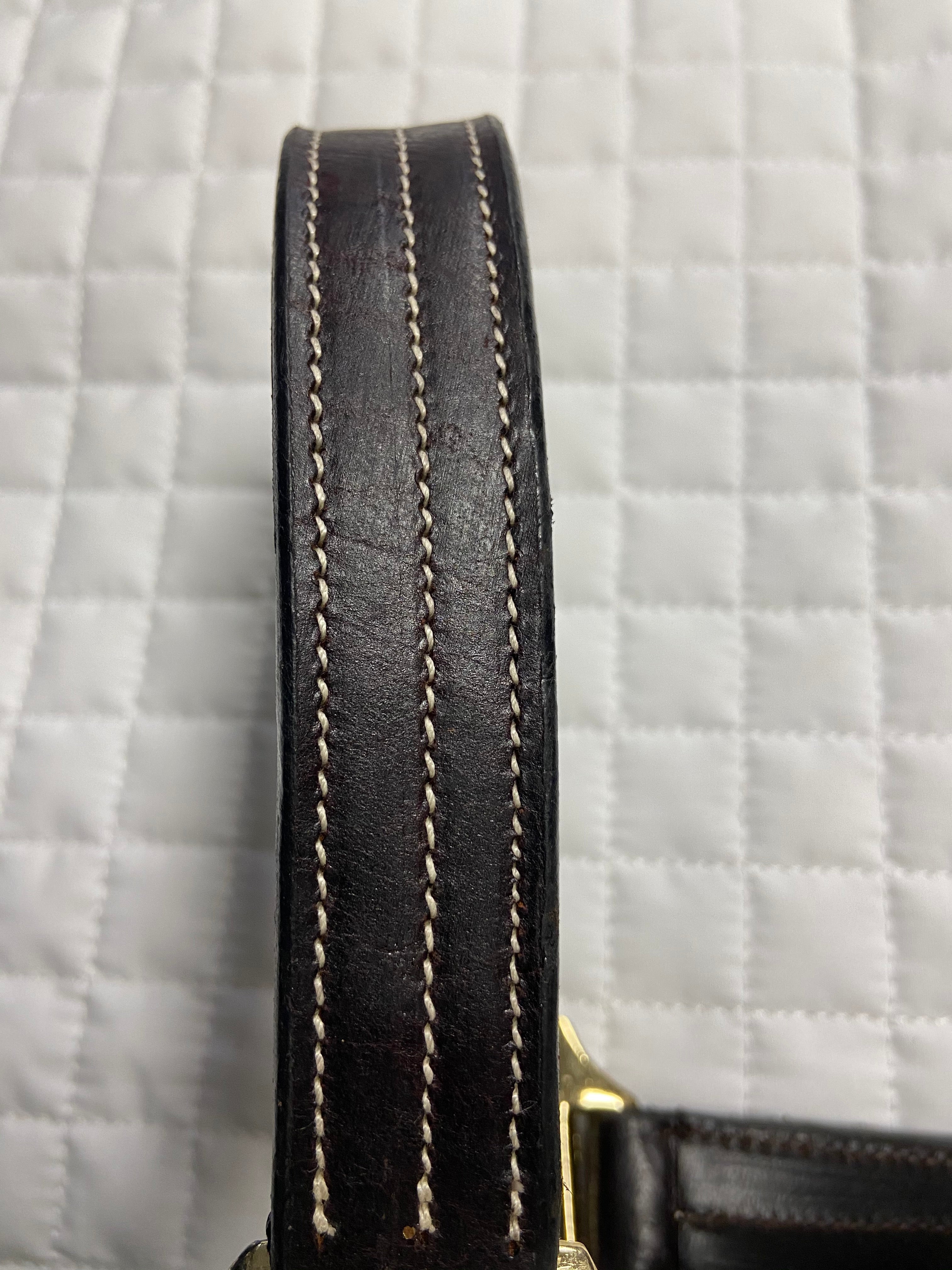 Camelot Triple Stitch Leather Halter