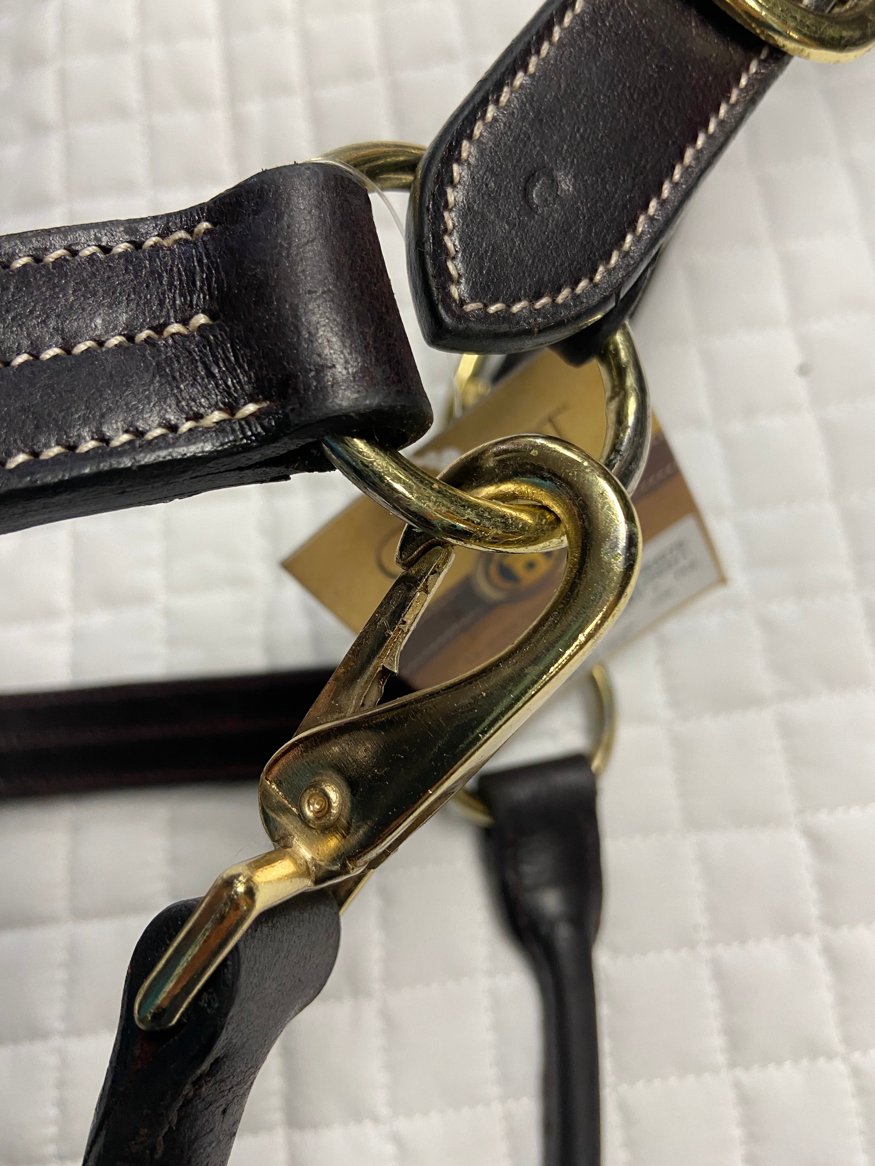 Camelot Triple Stitch Leather Halter