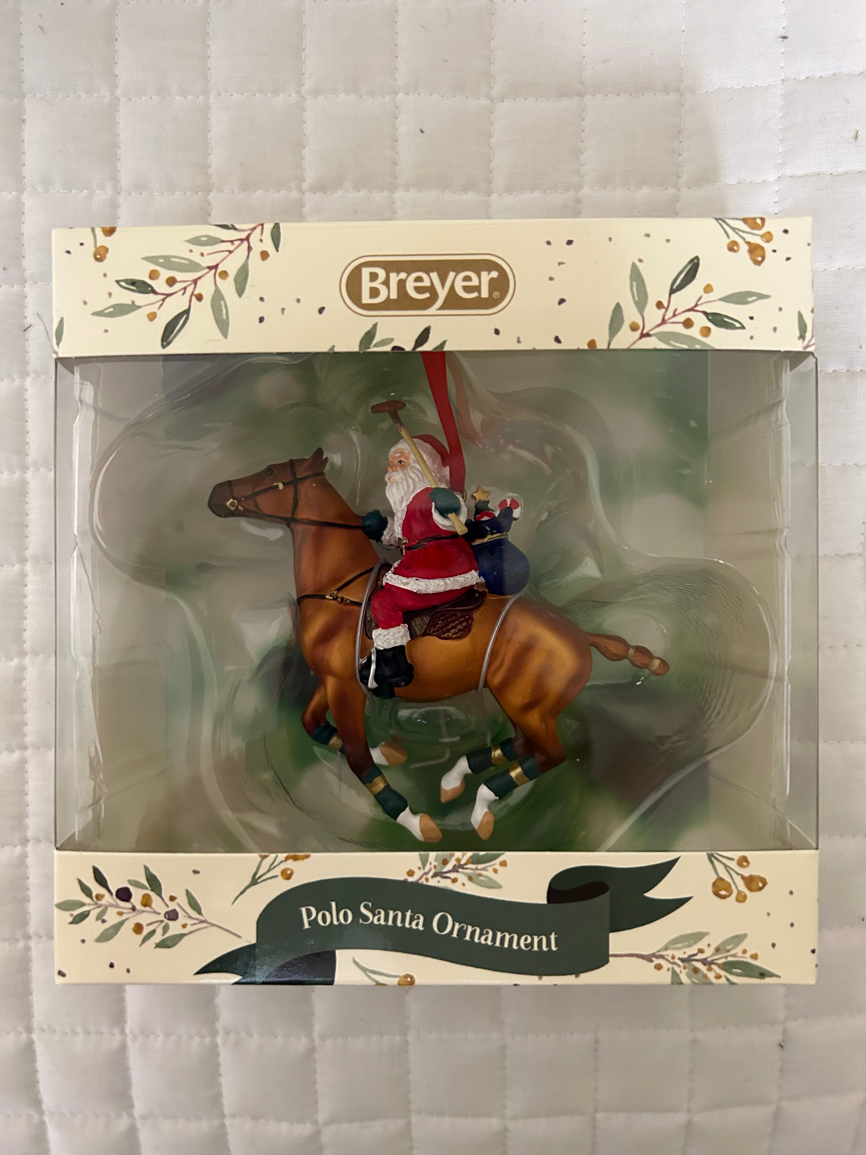 Polo Playing Santa Breyer Holiday Ornament 2023