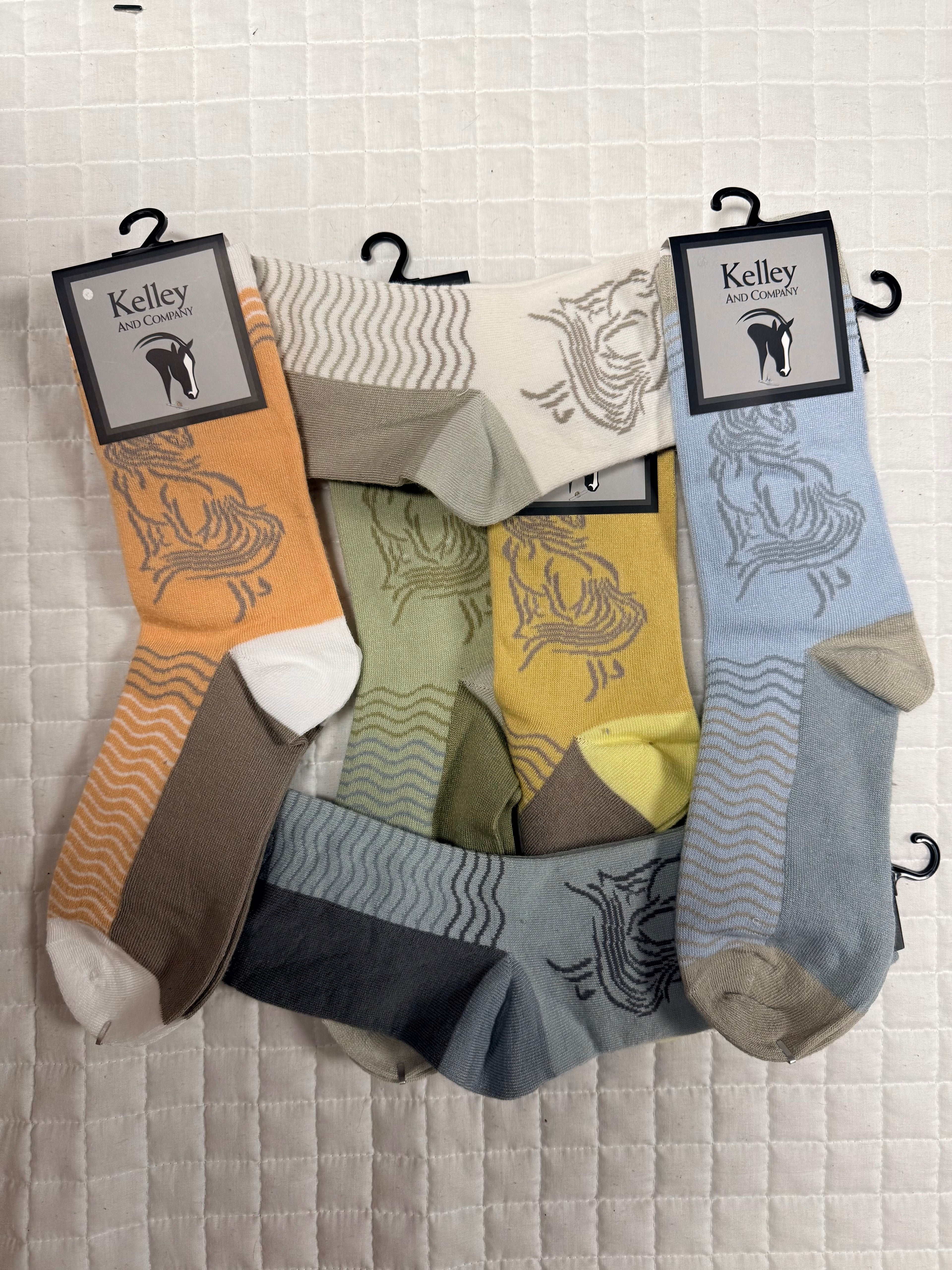 Ladies Reflection Horse Crew Socks