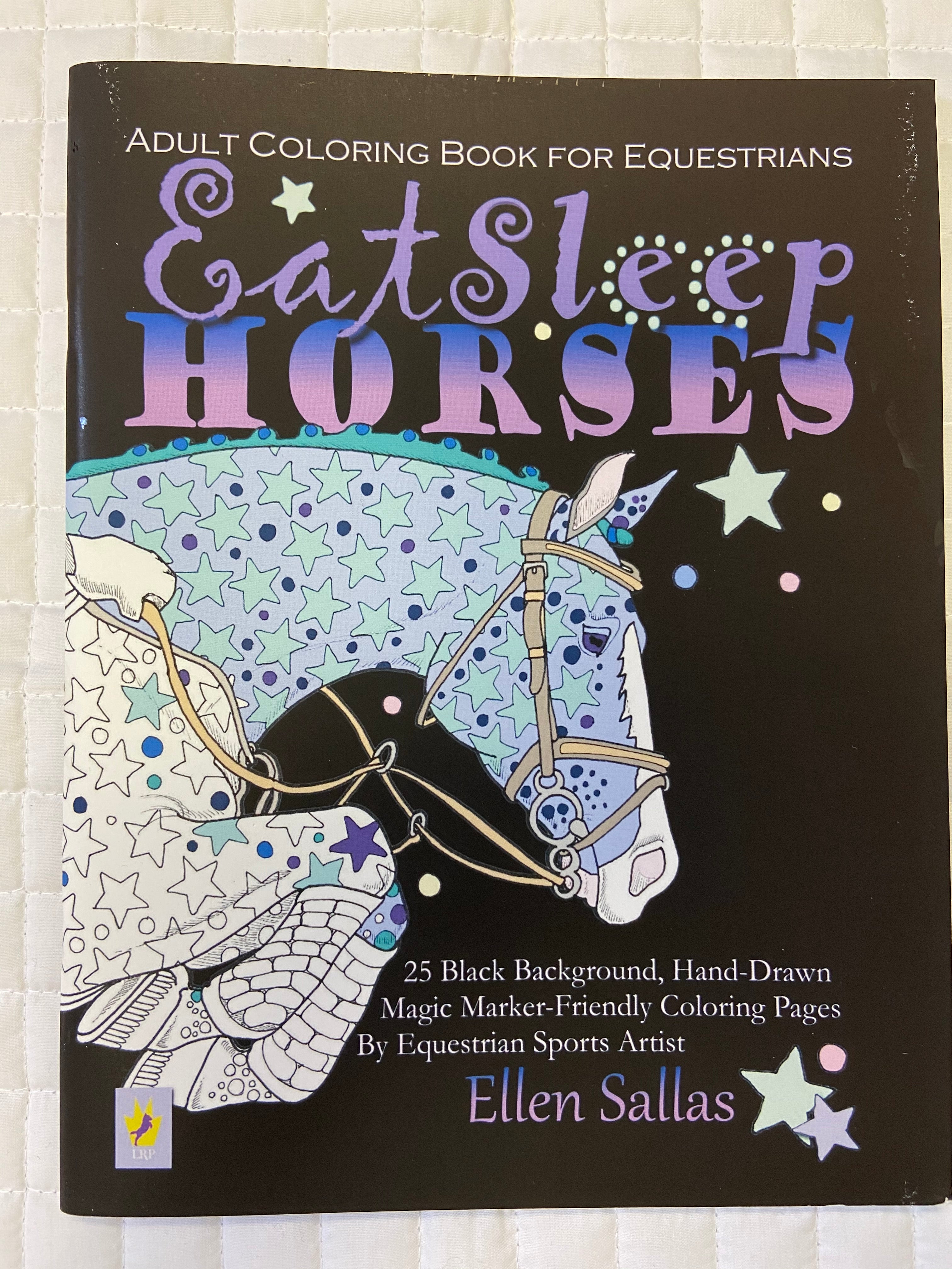 Eat Sleep Horses Adult Coloring Book