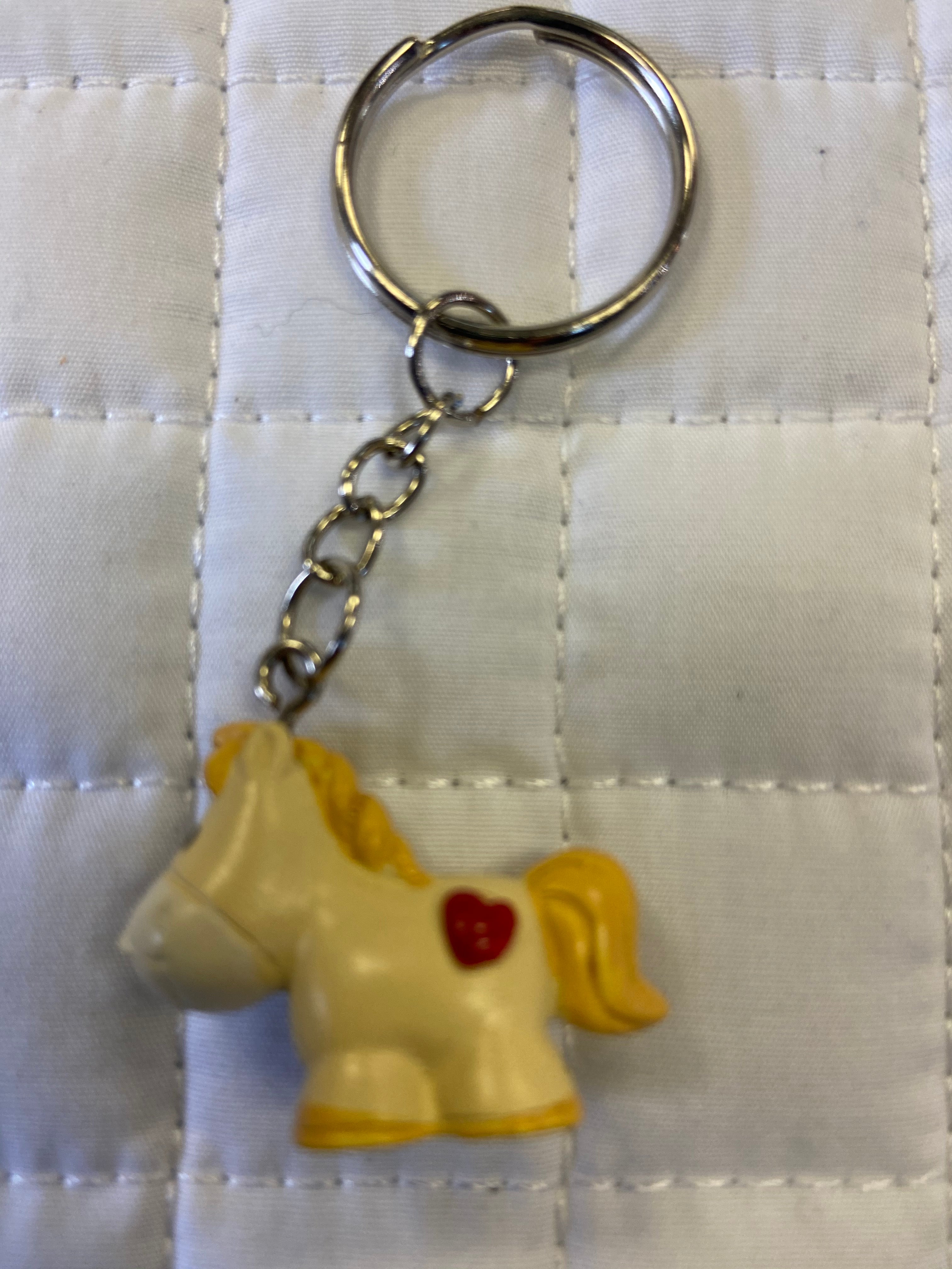 3D Heart Pony Key Ring