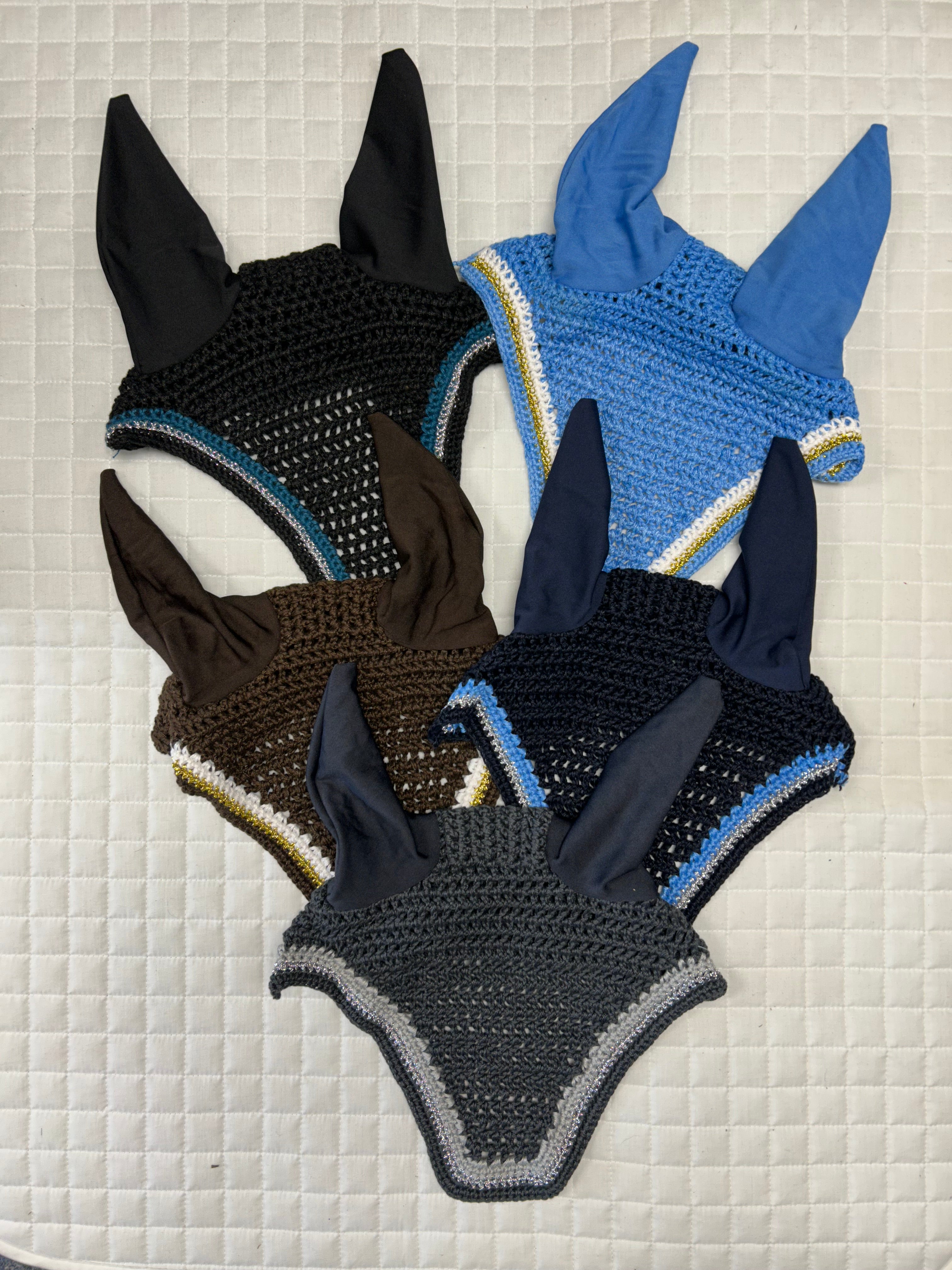 Tri Colored Square Cut Ear Bonnet