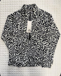 Kastel Ladies Black & White Climbing Vine ½ Zip Scuba Pullover