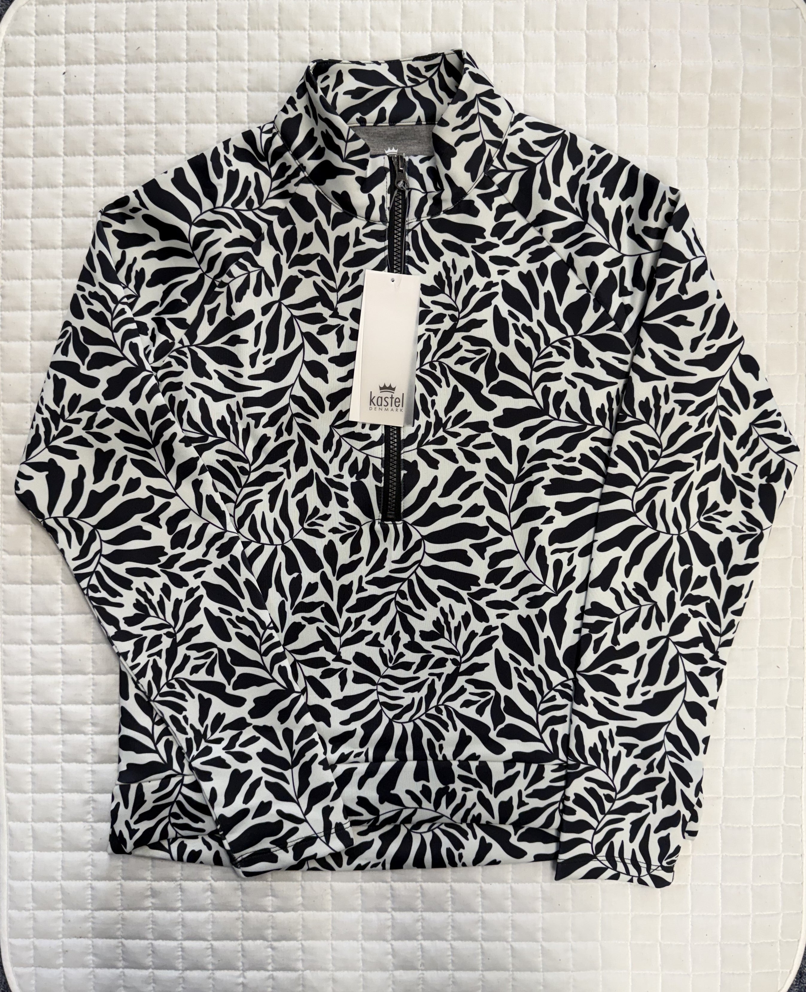 Kastel Ladies Black & White Climbing Vine ½ Zip Scuba Pullover