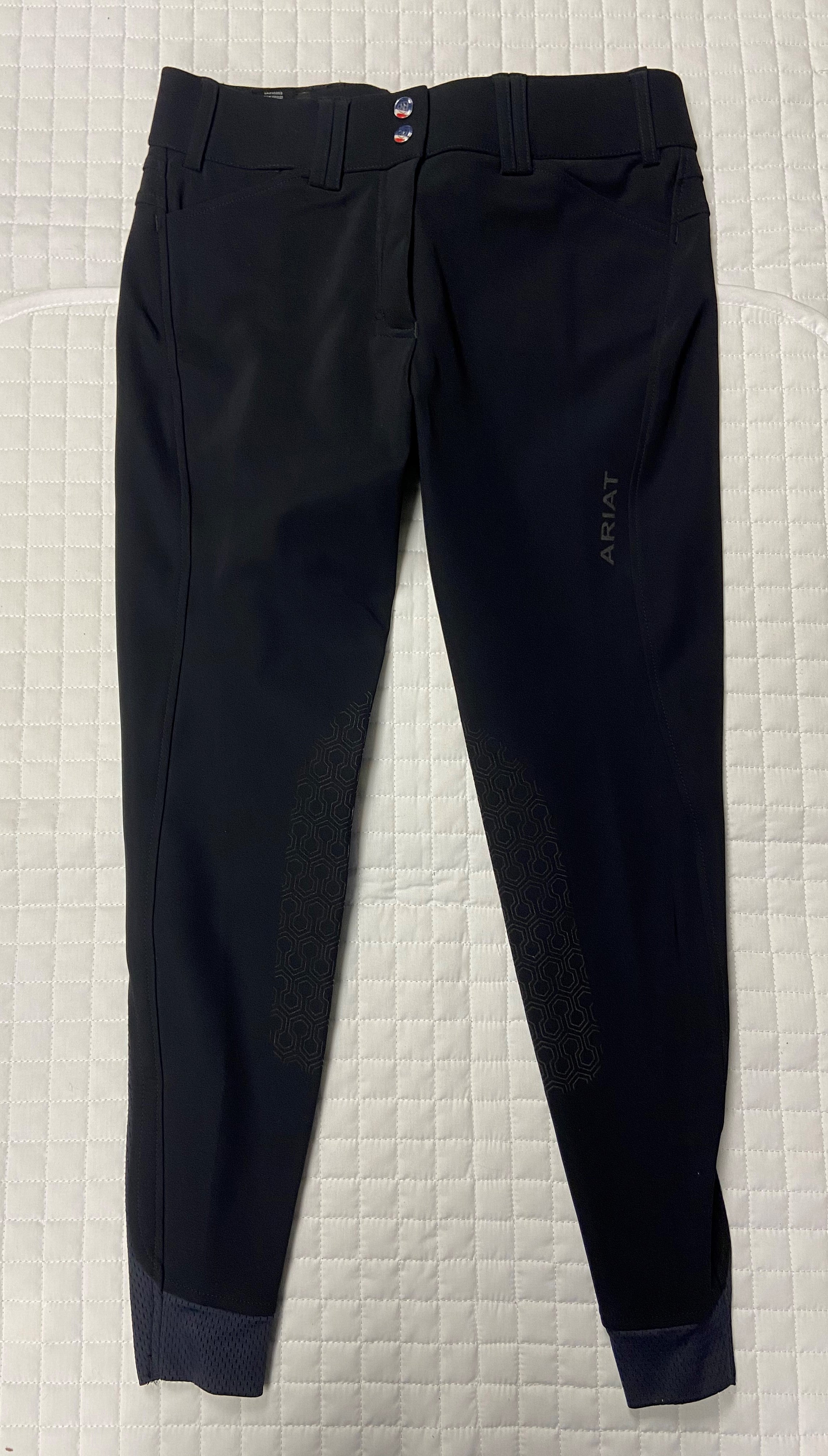 Ladies Ariat Black Tri Factor Euroseat Breeches