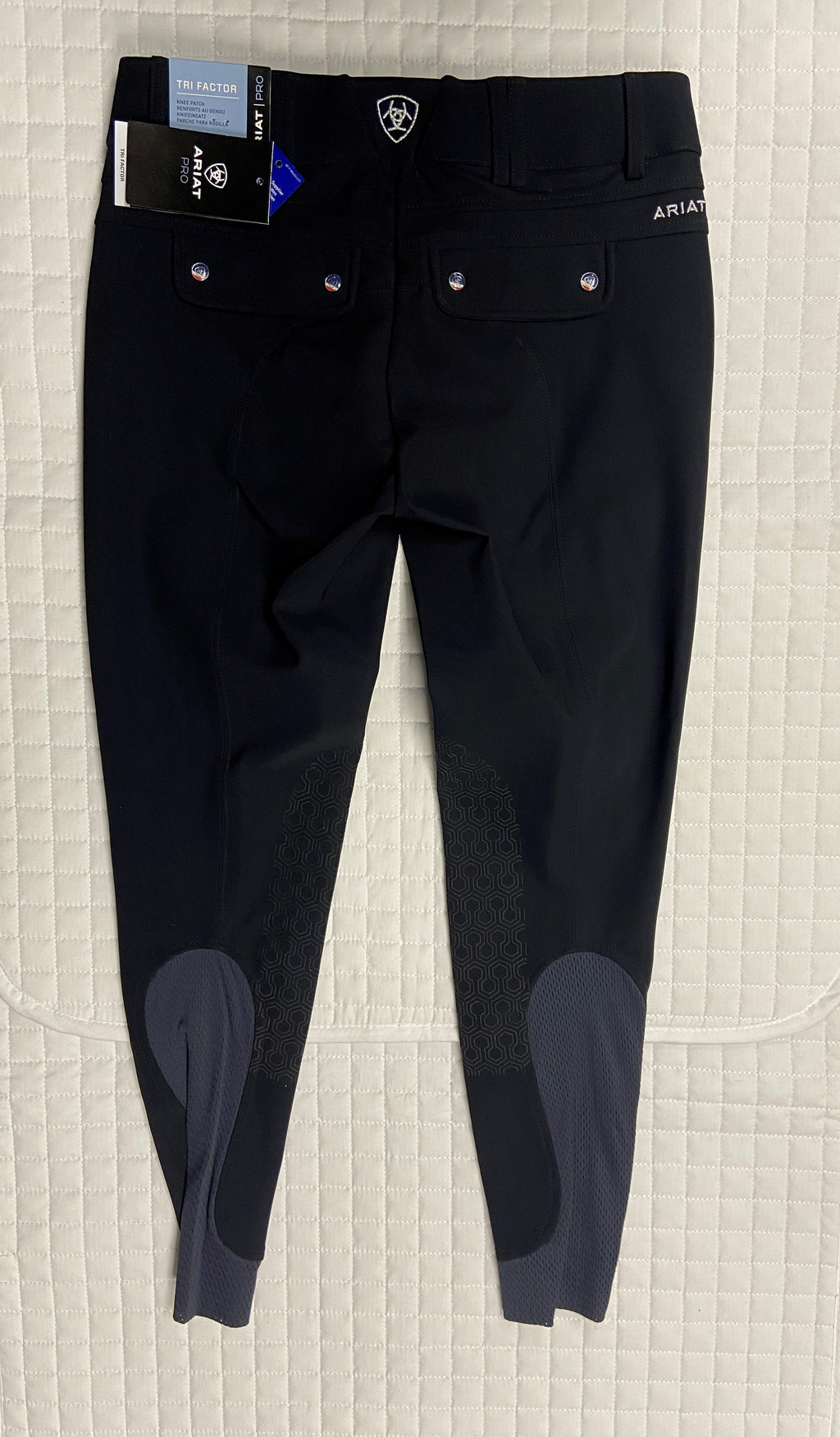 Ladies Ariat Black Tri Factor Euroseat Breeches