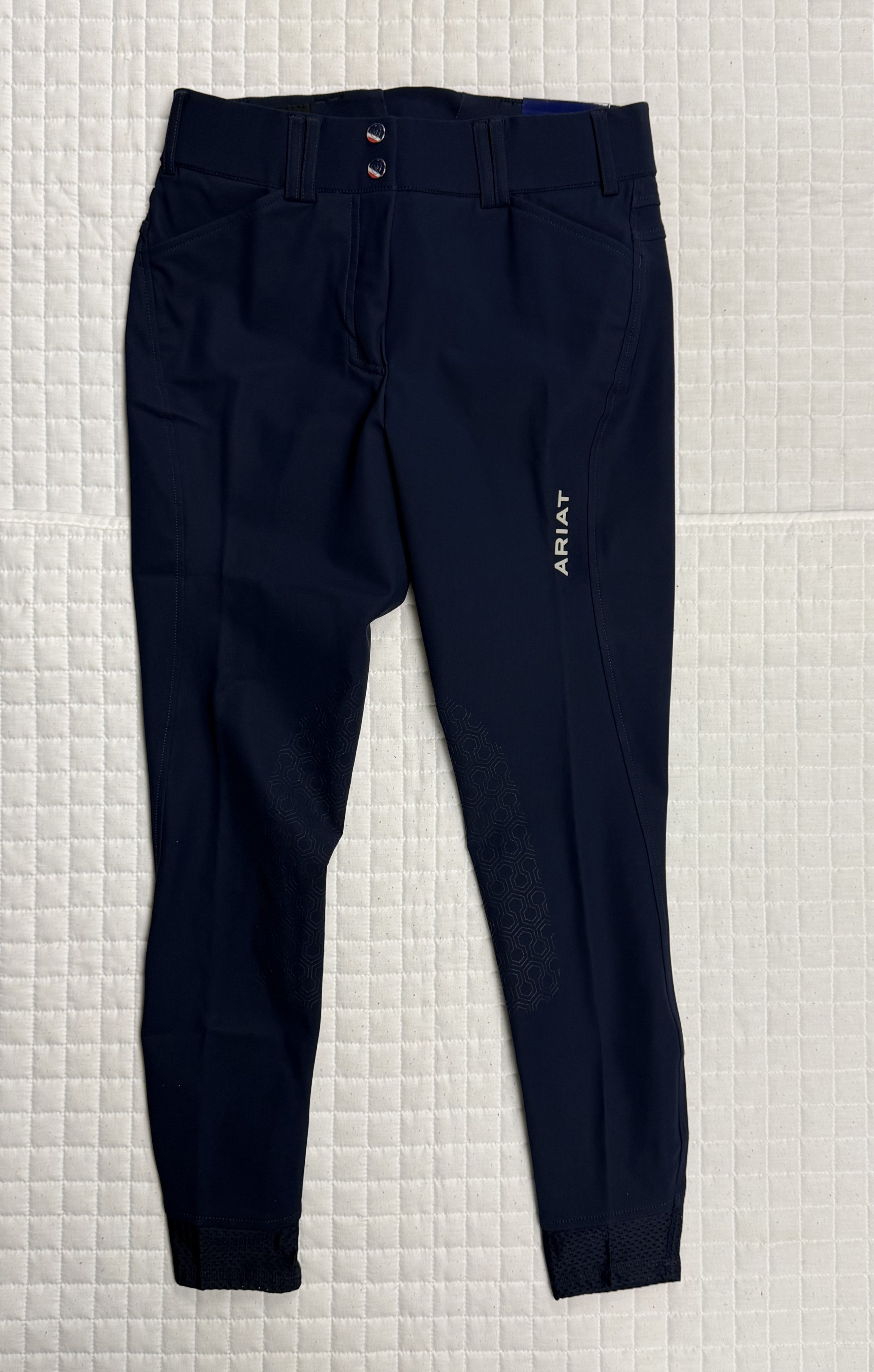 Ladies Ariat Tri Factor Navy Eclipse Euroseat Breeches