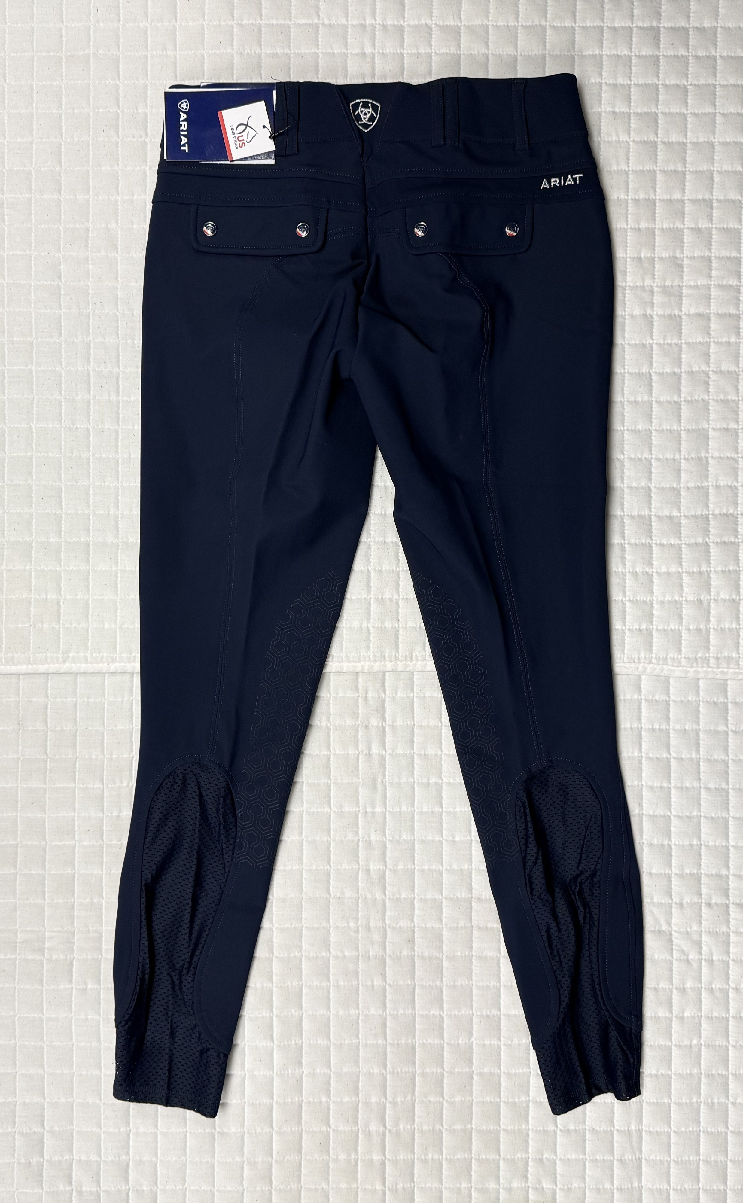 Ladies Ariat Tri Factor Navy Eclipse Euroseat Breeches
