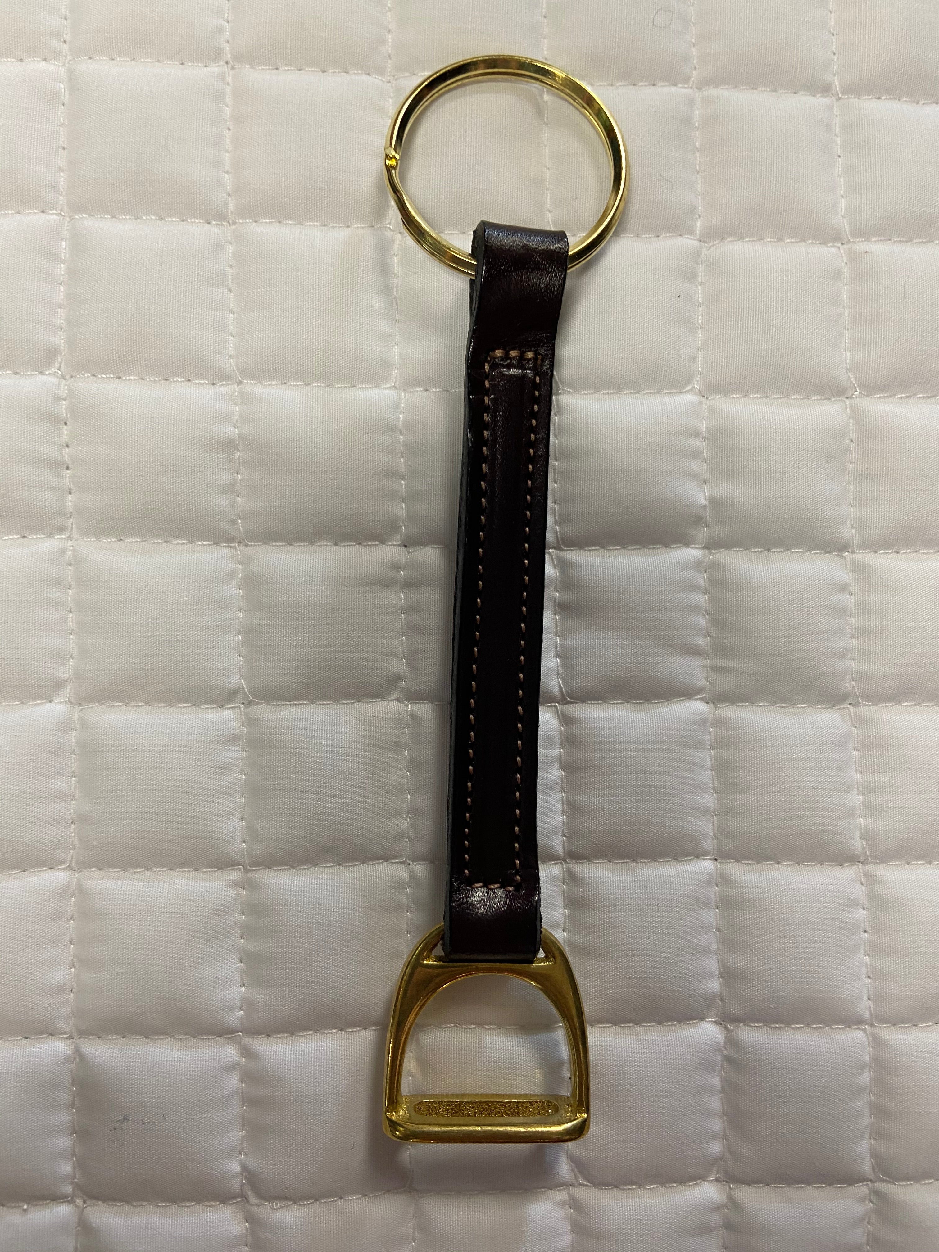 Tory Leather Stirrup Key FOB