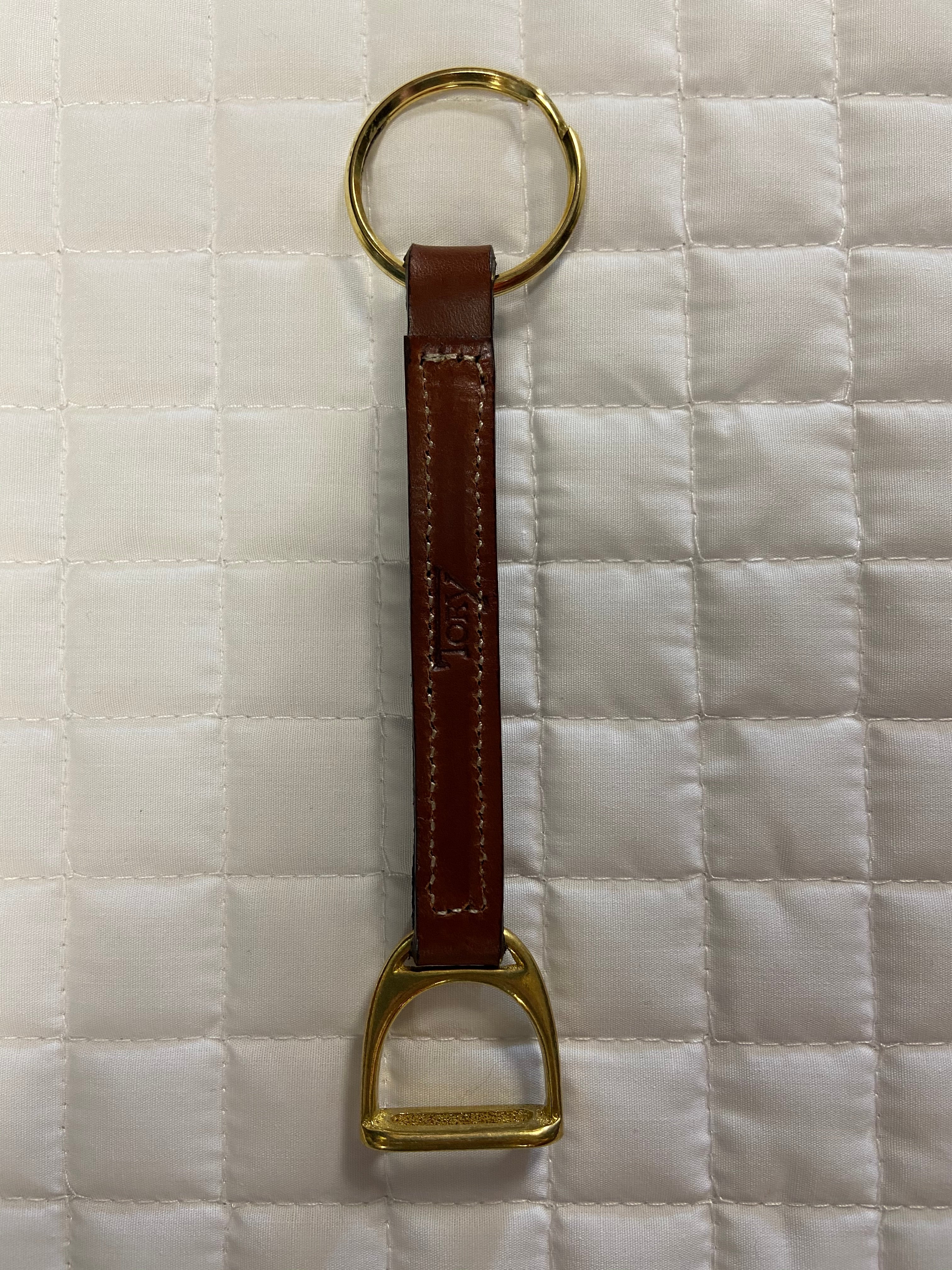 Tory Leather Stirrup Key FOB