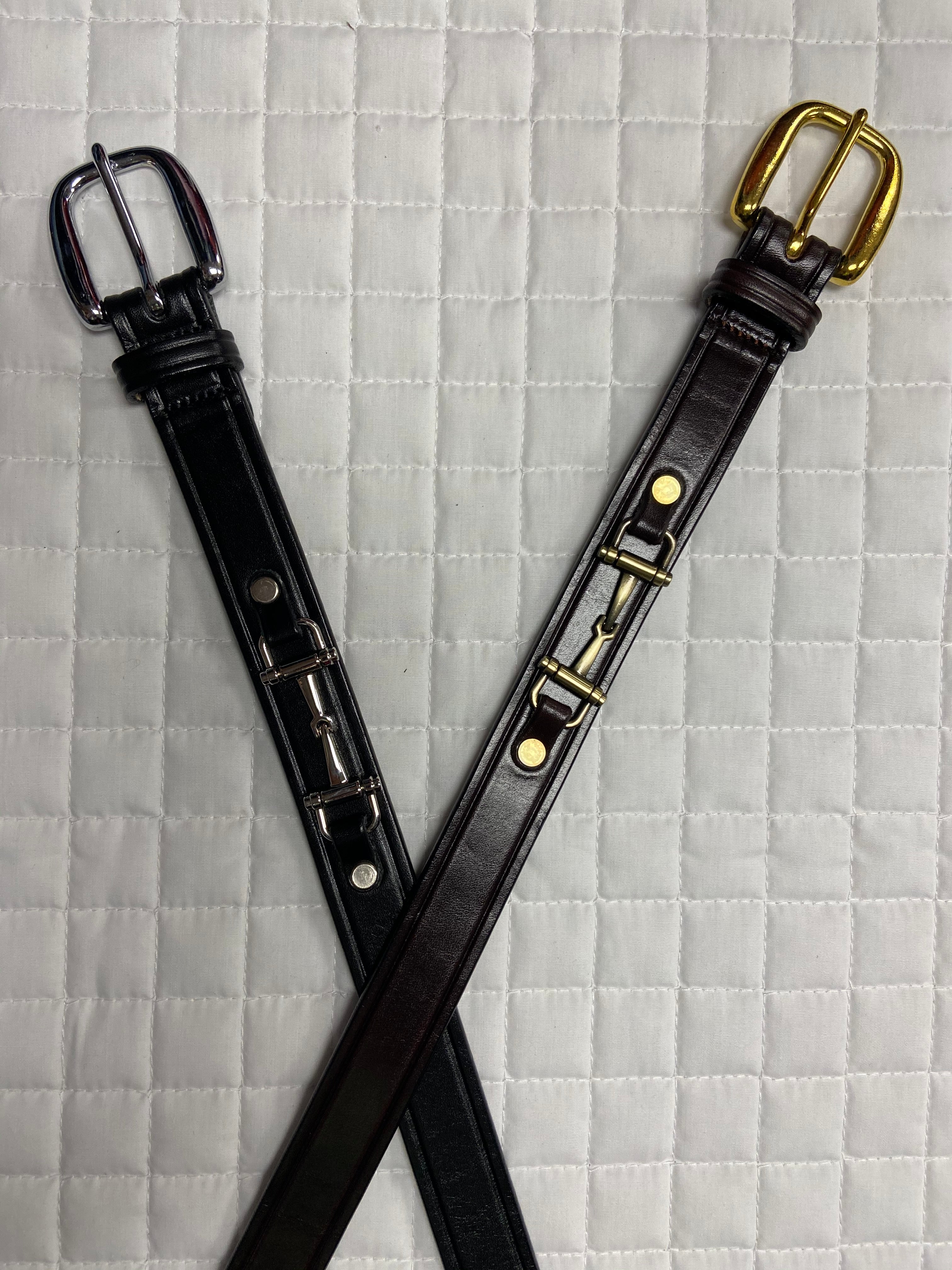 Tory Leather 1" Stitched Leather Belt