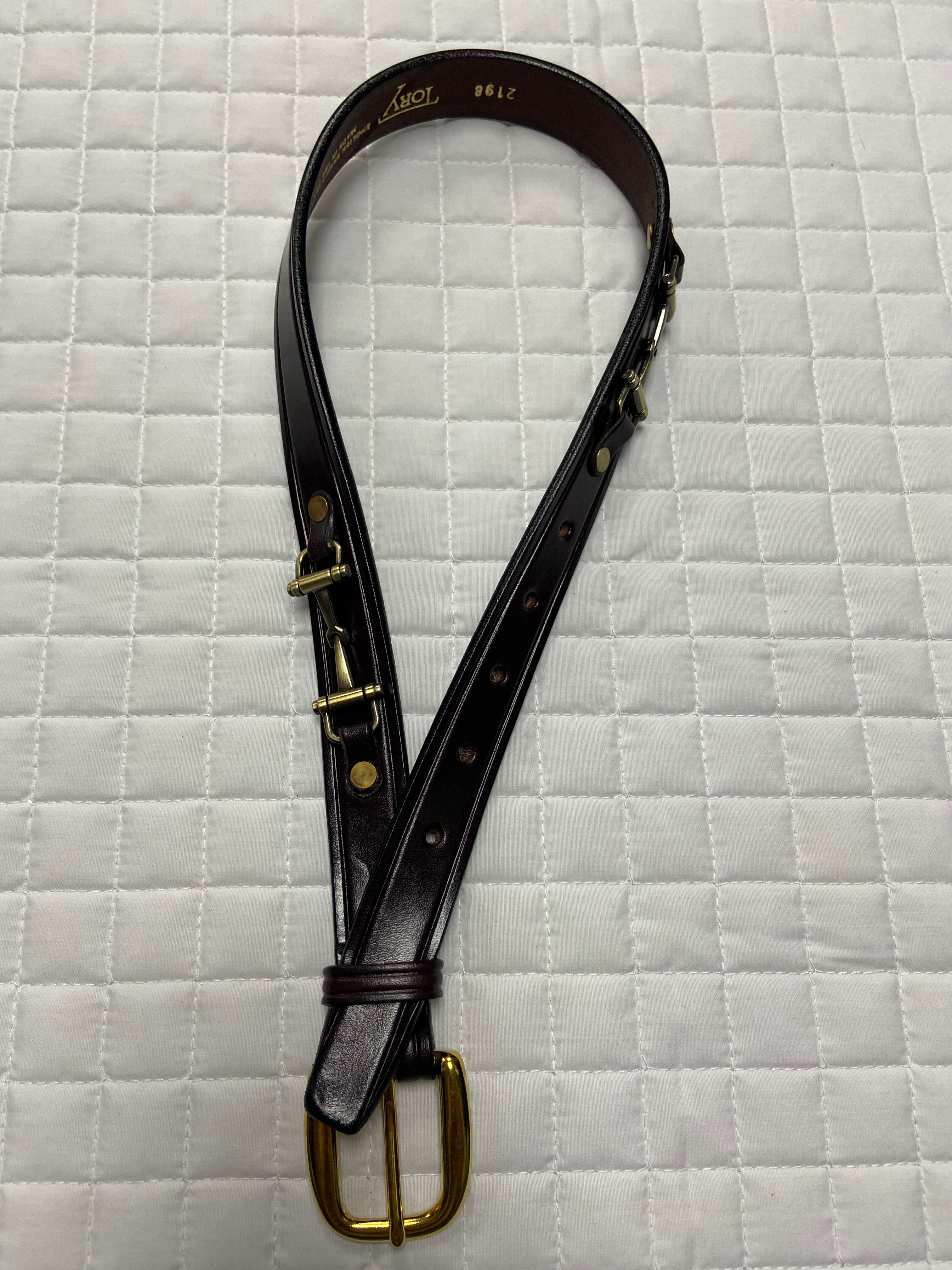 Tory Leather 1" Stitched Leather Belt
