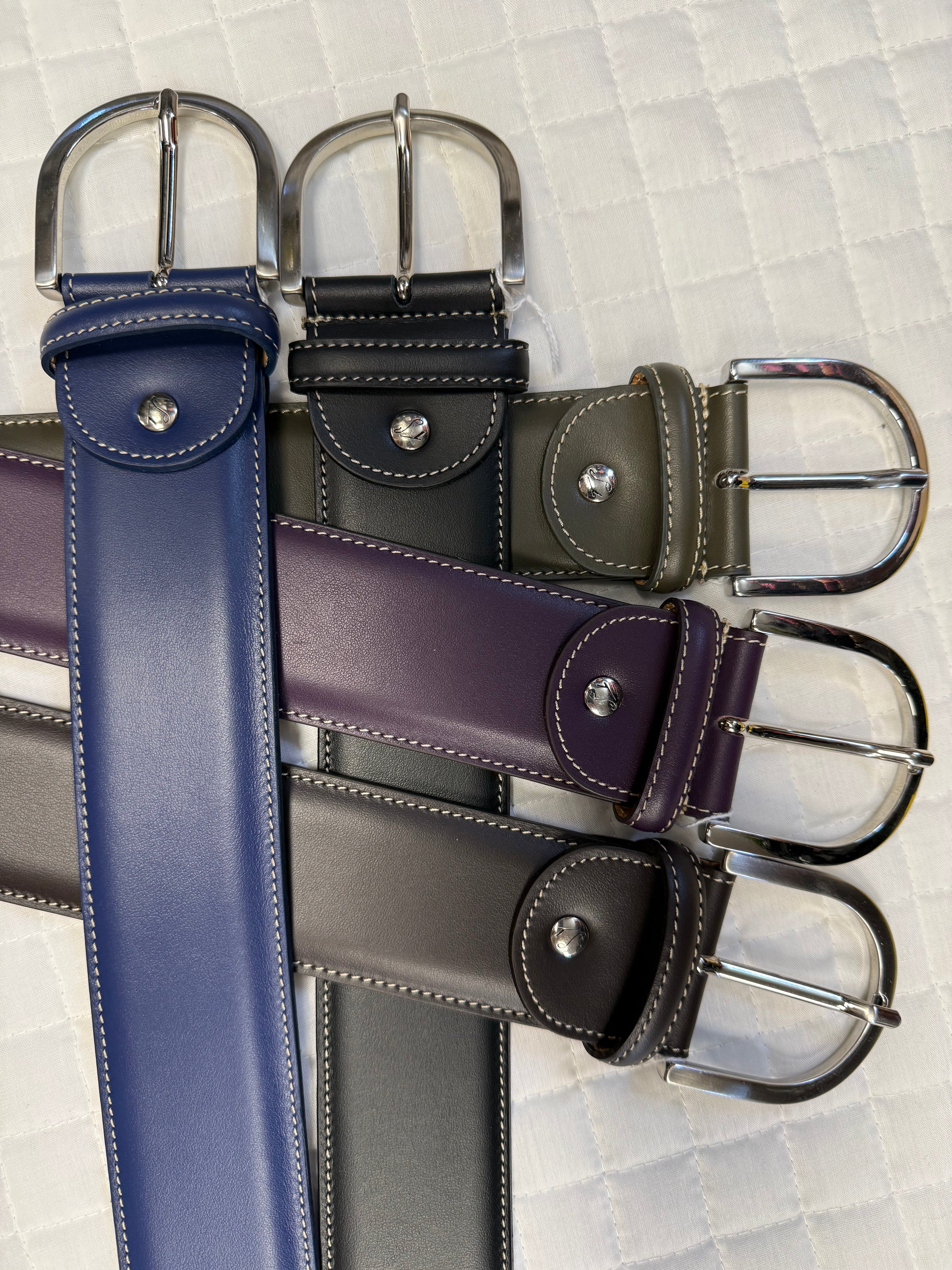 Tailored Sportsman Leather Contrast Stitched Belt