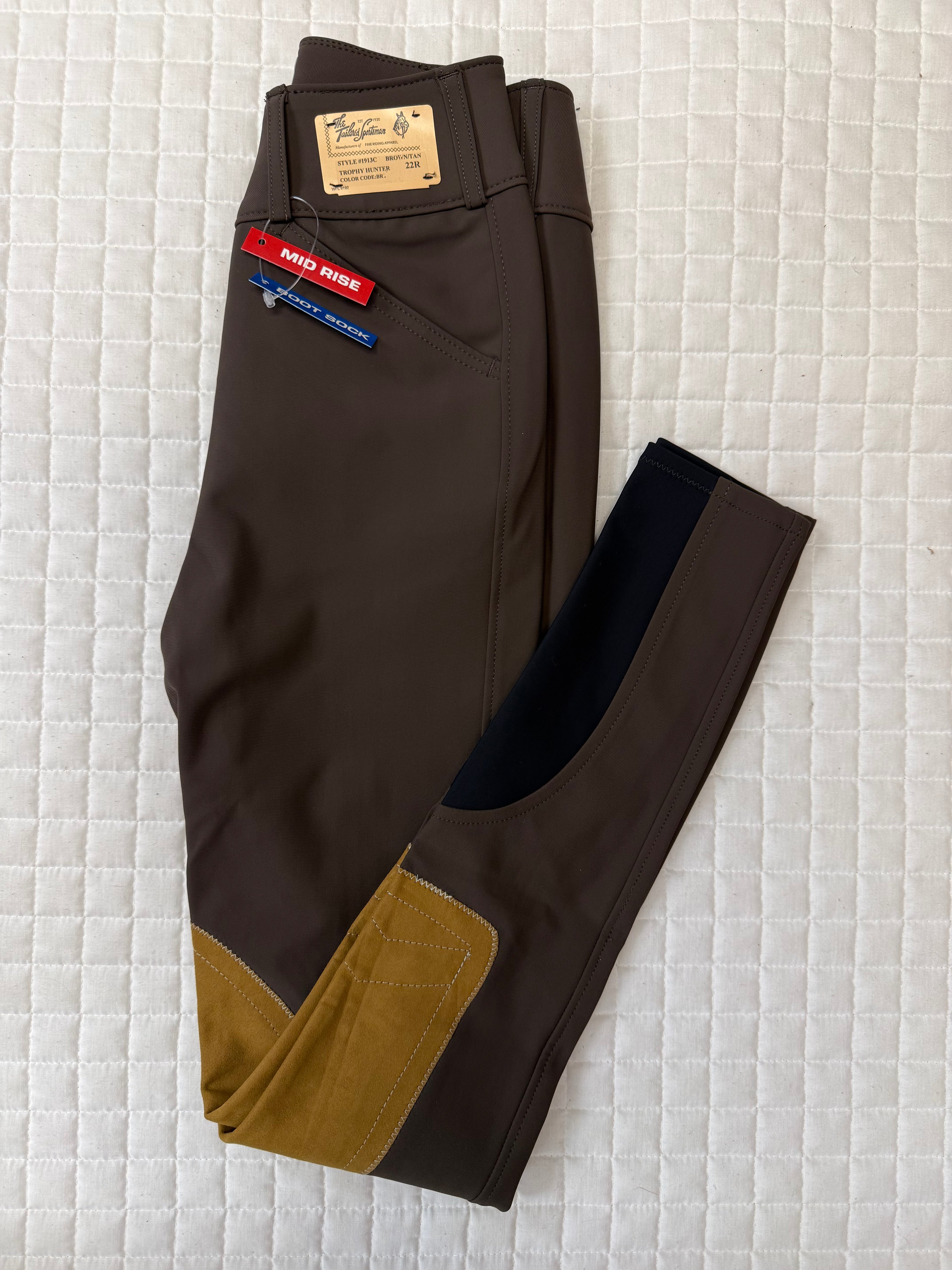 Ladies Tailored Sportsman Breeches Tech Light Mid Rise Espresso Brown
