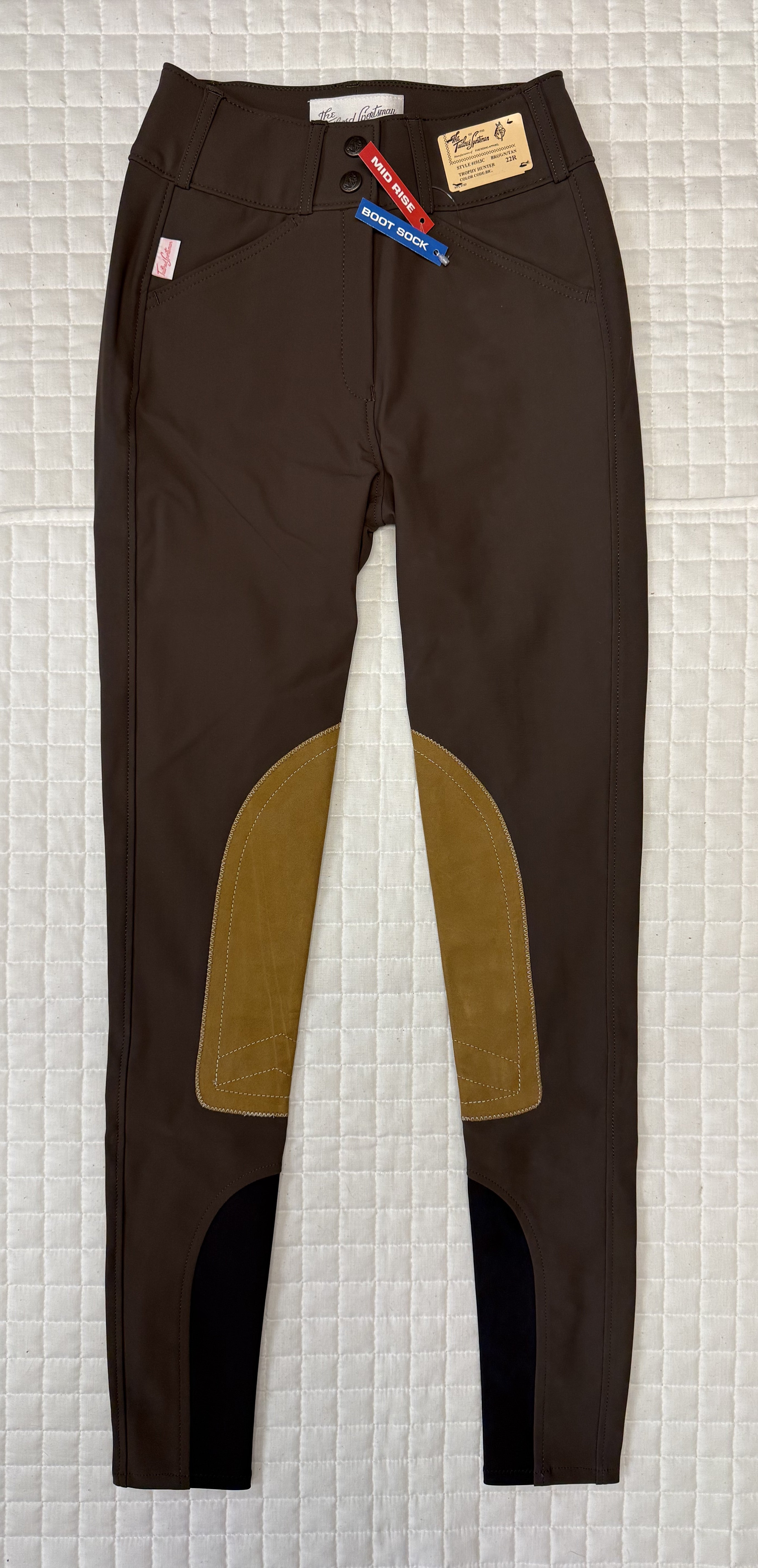 Ladies Tailored Sportsman Breeches Tech Light Mid Rise Espresso Brown