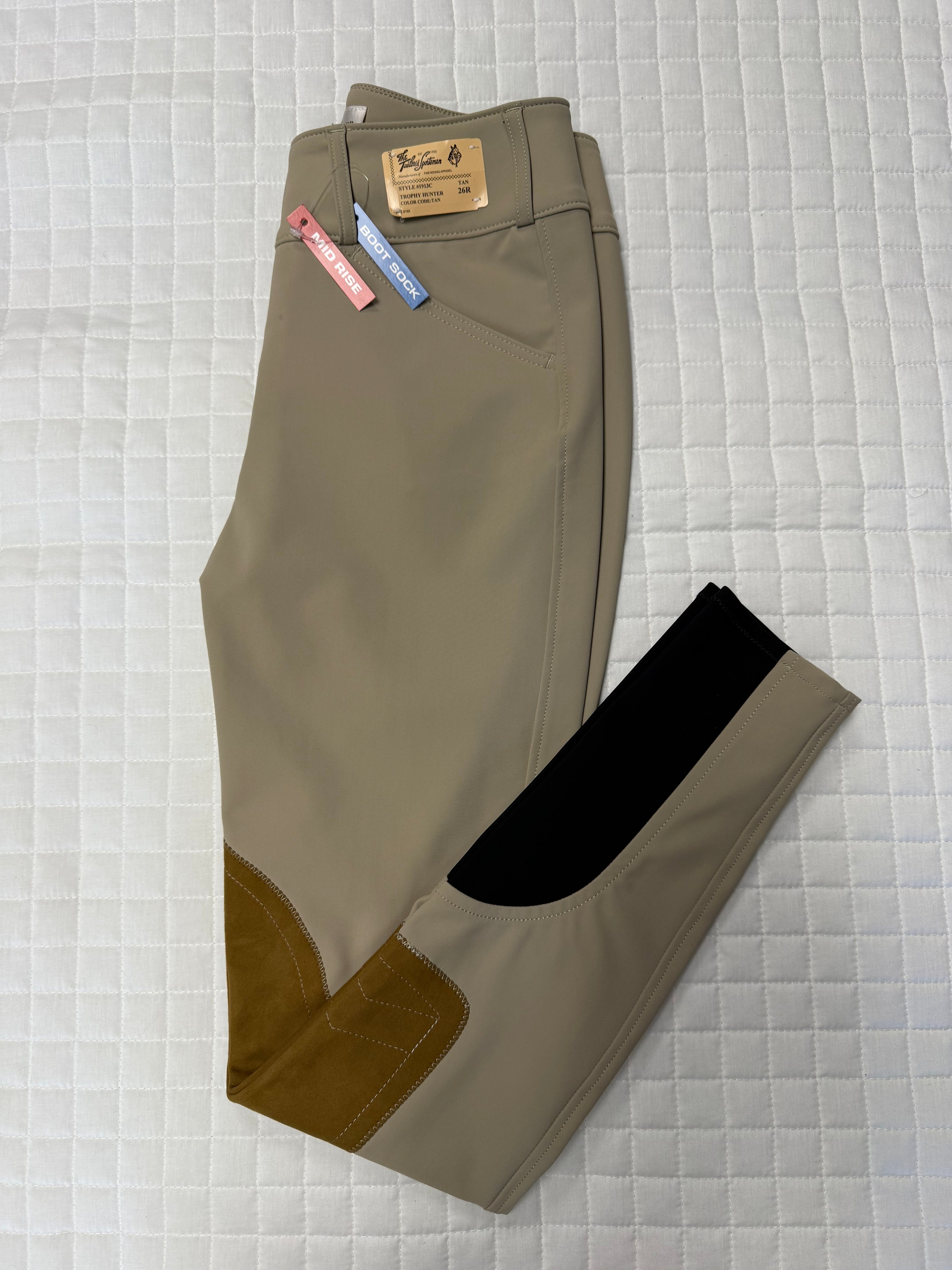 Ladies Tailored Sportsman Breeches Tech Light Mid Rise Tan