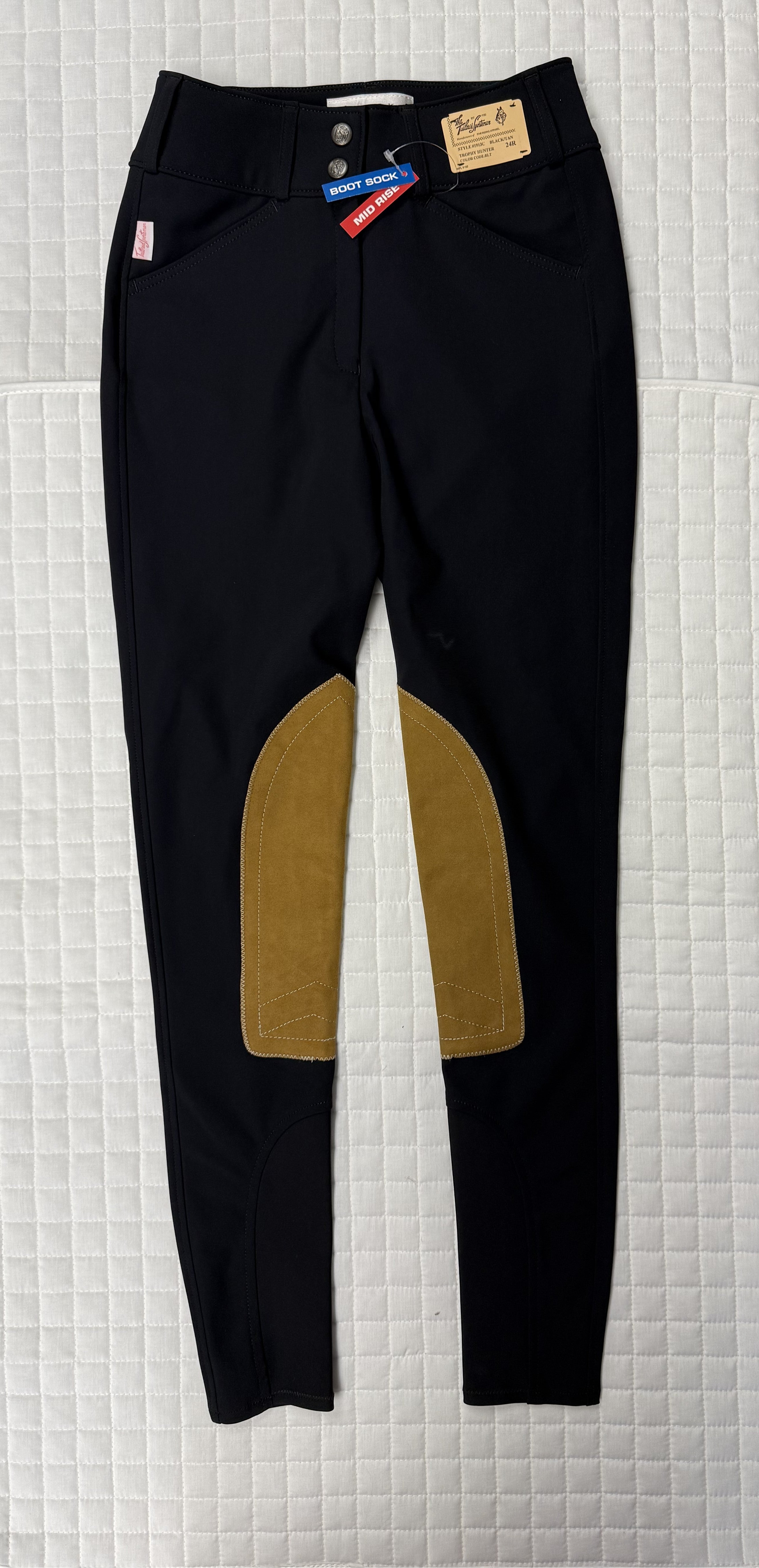 Ladies Tailored Sportsman Breeches Tech Light Mid Rise Black