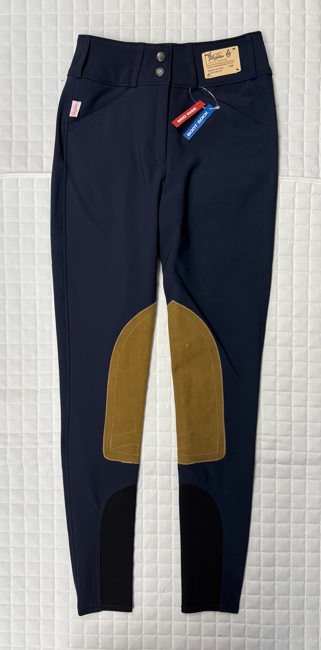 Ladies Tailored Sportsman Breeches Tech Light Mid Rise Navy