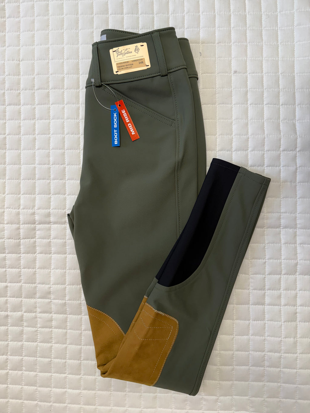 Ladies Tailored Sportsman Breeches Tech Light Mid Rise Loden Green